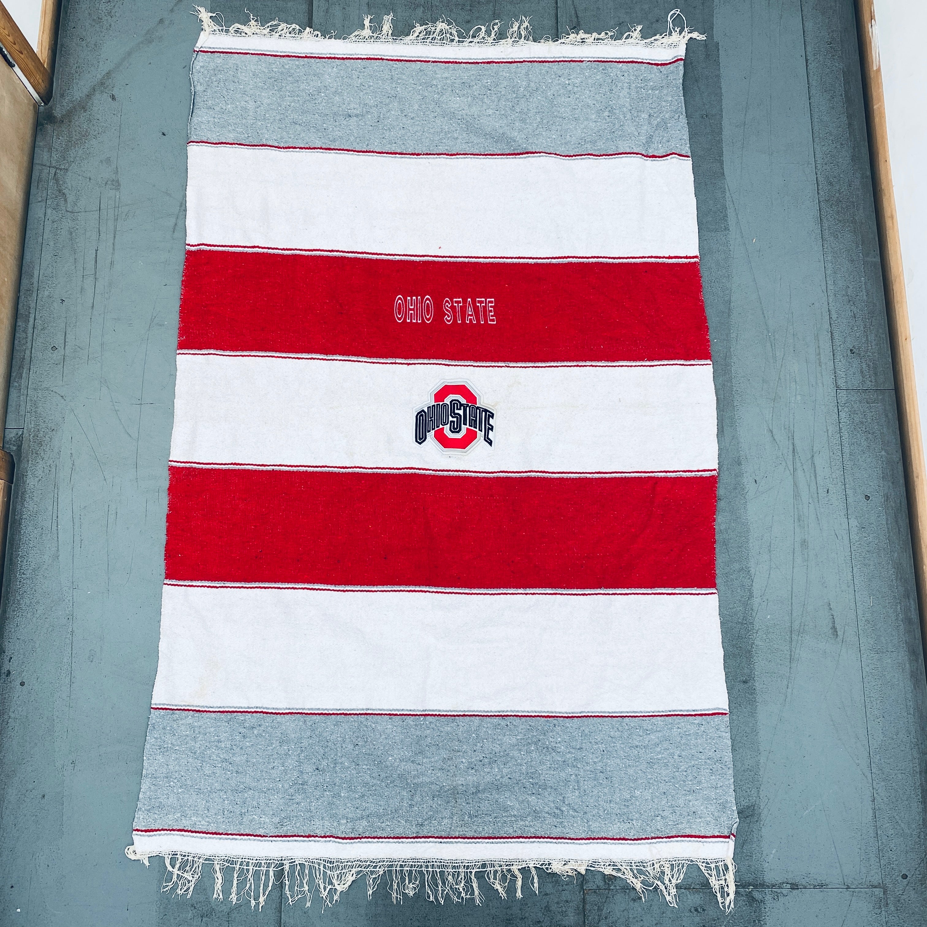 Ohio State Buckeyes Triple Woven Rug - Durable Non-Slip College Team Logo Carpet for Living Room, Bedroom, Game Room & Dorm Decor