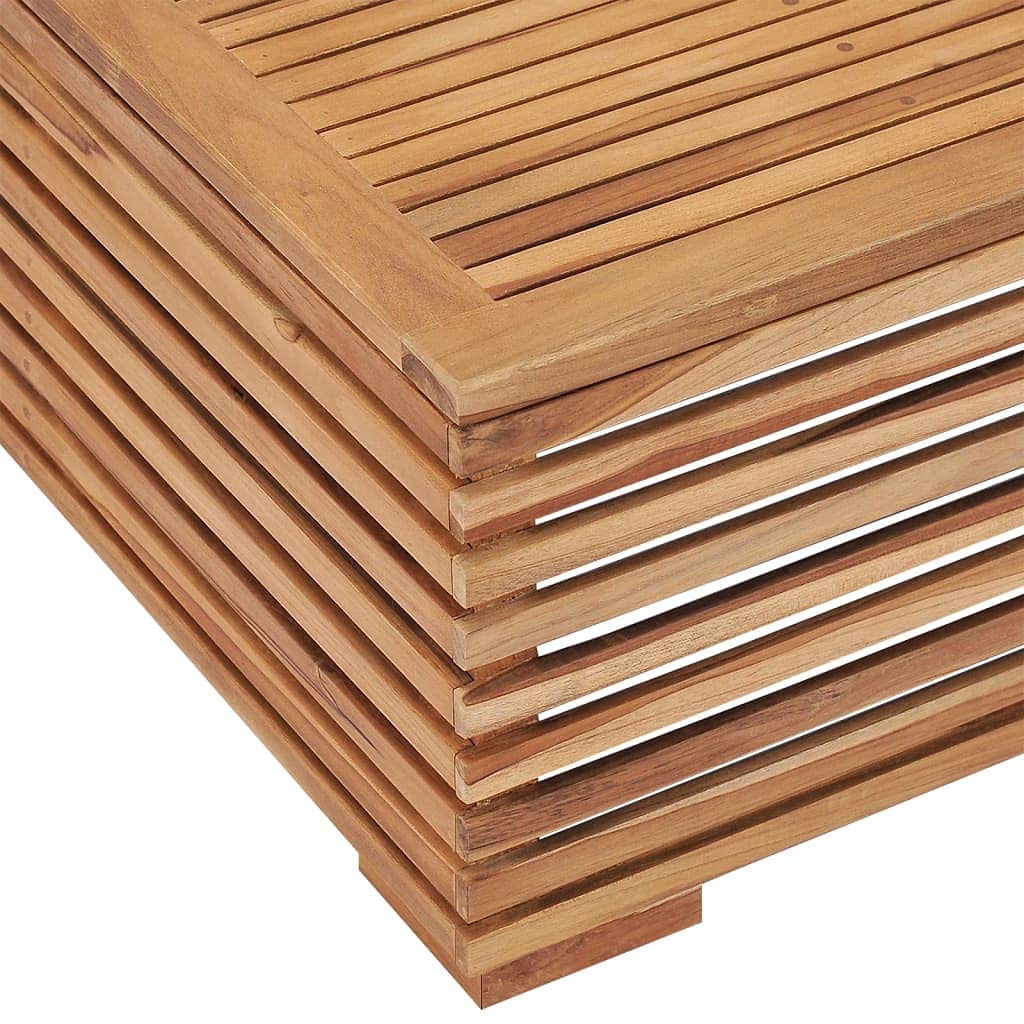 Premium Solid Teak Wood Patio Table and Footrest Set with Cream Cushion - Durable Outdoor Furniture for Garden, Pool, Backyard, and Balcony Relaxation