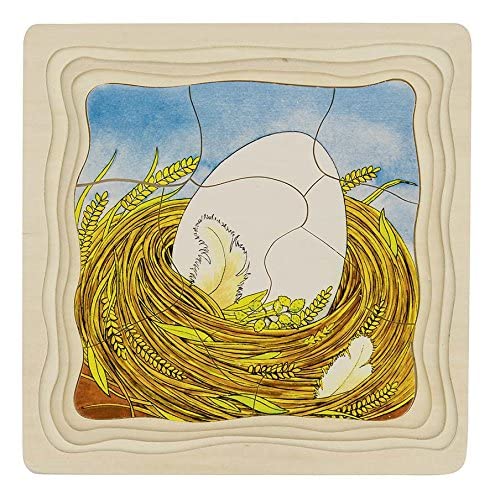 Goki 44-Piece Wooden Chicken Puzzle for Kids – Educational Stacking Toy for Toddlers & Preschoolers | Perfect for Montessori Learning & Fine Motor Skills Development