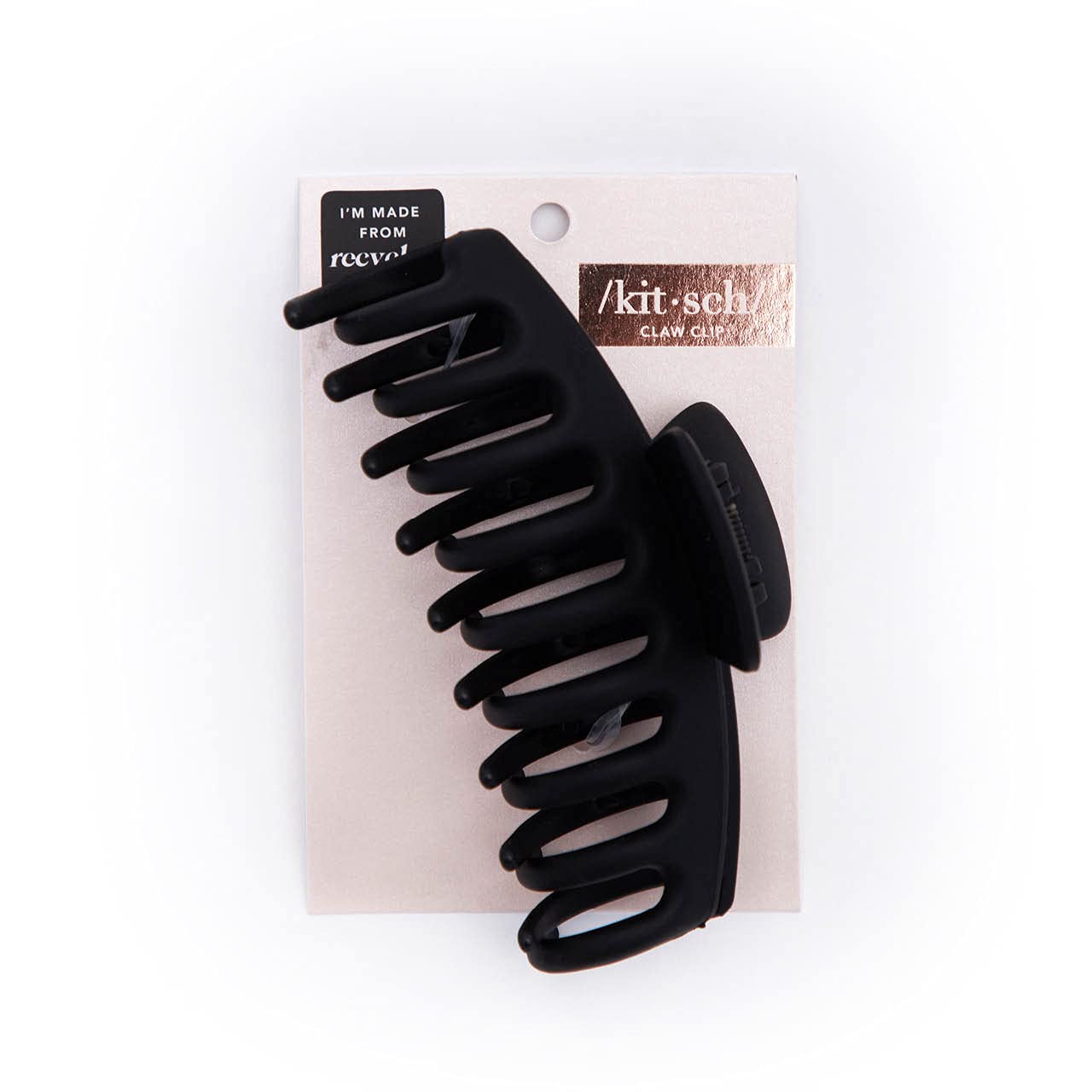 Kitsch Recycled Plastic Large Oversized Matte Hair Clips for Women & Girls - Strong Hold Big Claw Clips for Thick Hair (Black) | Perfect for Updos, Ponytails & Everyday Hairstyles