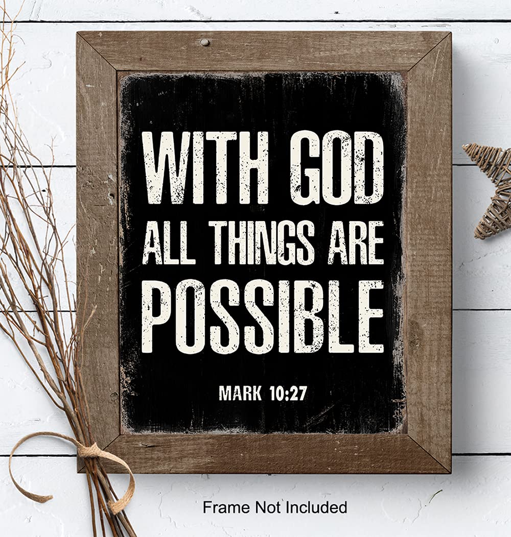 Inspirational Bible Verse Wall Art - Religious Decor for Home & Office