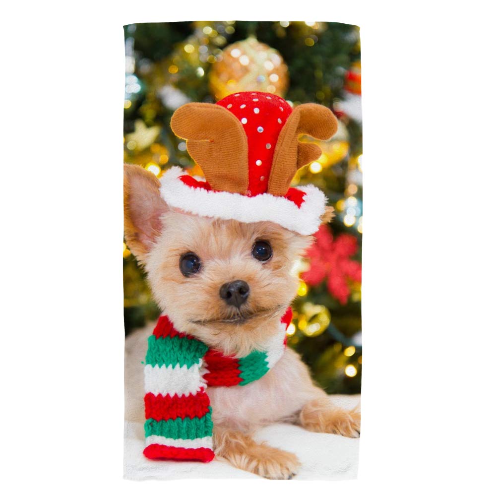 Premium Terry Cotton Face & Hand Towels - Soft, Quick-Dry 30x15 Inch Multi-Purpose Bath Towels for Spa, Hotel & Kitchen Use | Cute Reindeer Hat Design | Ideal for Bathroom Decor, Pet Grooming & Holiday Gifting