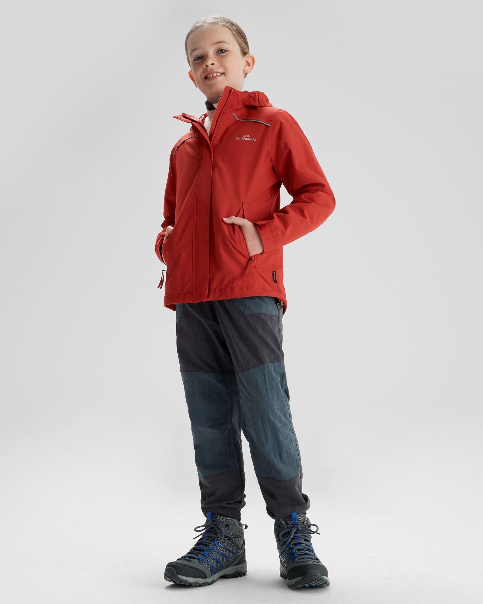 Andulo 2 Layer Waterproof Rain Jacket for Girls - Spicy Chilli Pepper Red | Lightweight Windbreaker for Outdoor Play, School & Rainy Day Adventures