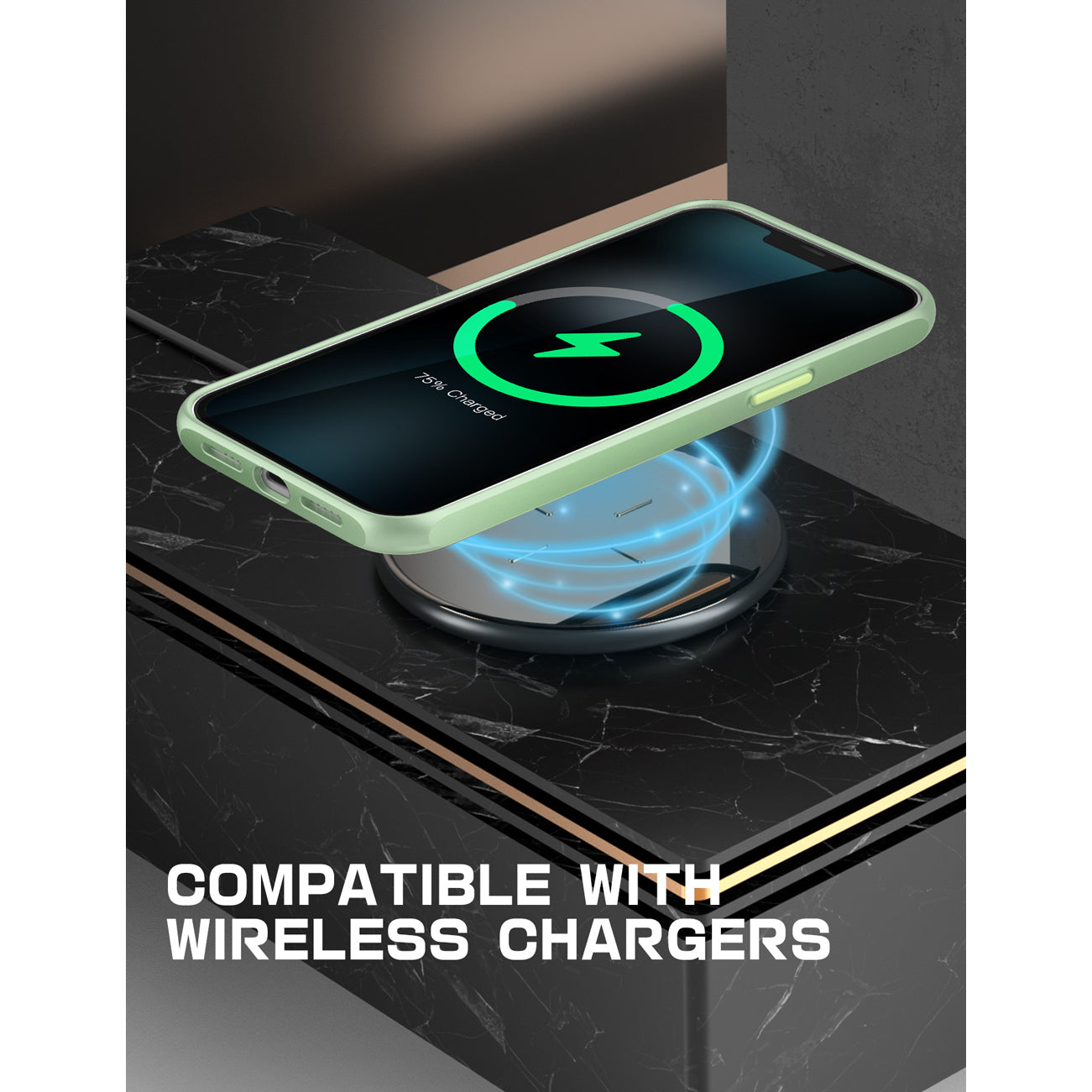 iPhone 13 Pro Case 6.1 Inch - Slim Clear Protective Cover with Shock Absorption | Unicorn Beetle Style in Mint Green | Perfect for Everyday Use, Travel & Outdoor Activities