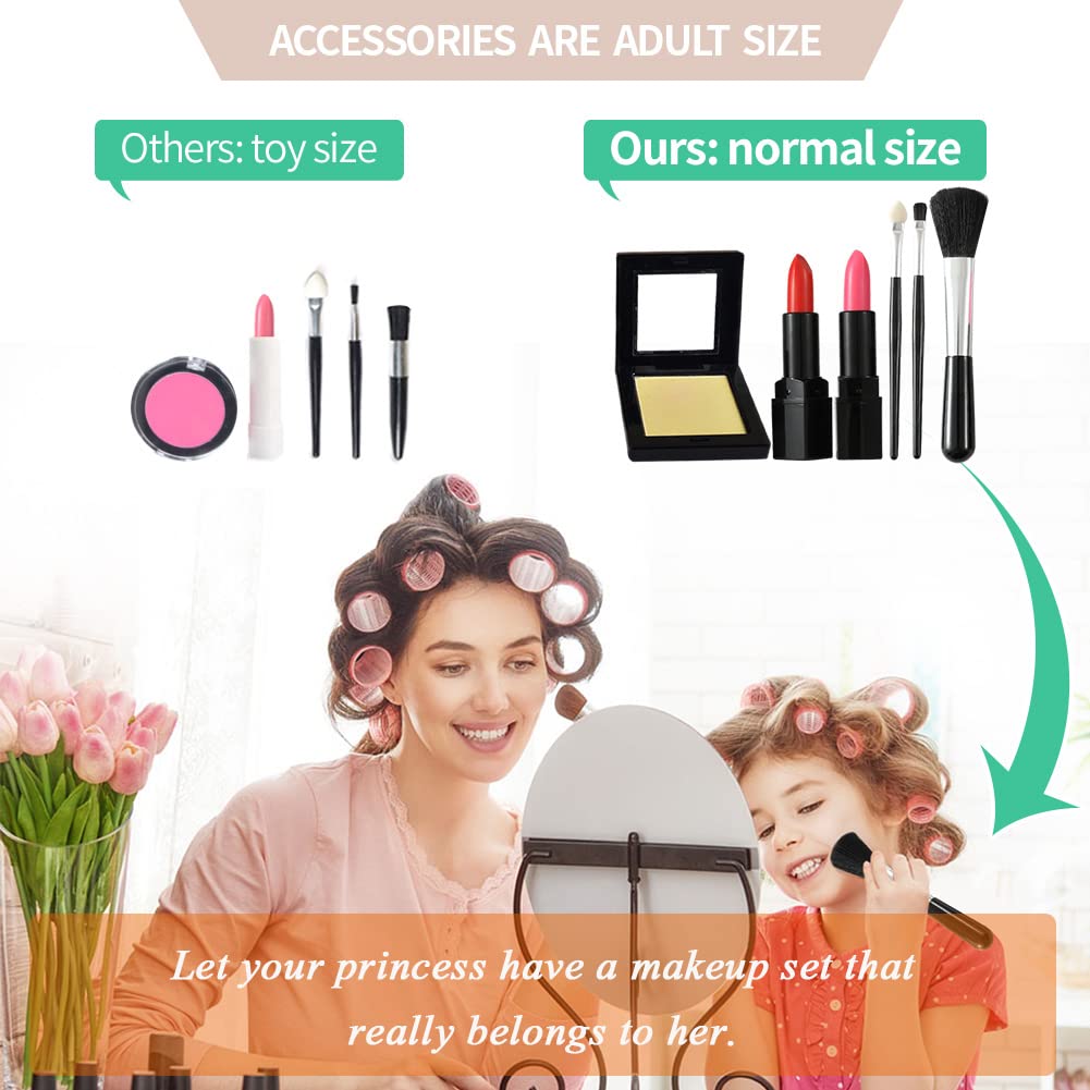 TOKIA Premium Kids Makeup Kit for Girls Ages 3-14 | Non-Toxic, Washable & Safe | Large Size Cosmetic Set with Fashionable Bag | Perfect for Birthday Gifts, Dress-Up Play & Pretend Makeup Games