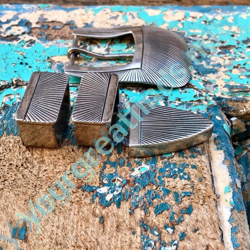 Sterling Silver Ranger Buckle Set - Navajo & Uncle Sam Western Style Belt Buckle for Men | Perfect for Cowboy Boots, Jeans & Western Fashion Outfits