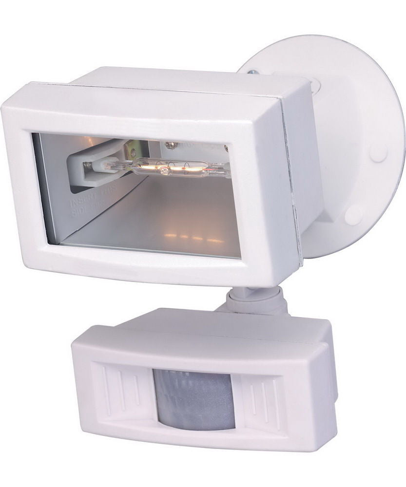 Nuvo Lighting 76 504 White Outdoor Motion Sensor Halogen Flood Light - Weatherproof Security Light for Porch, Garage & Backyard (1 Light)