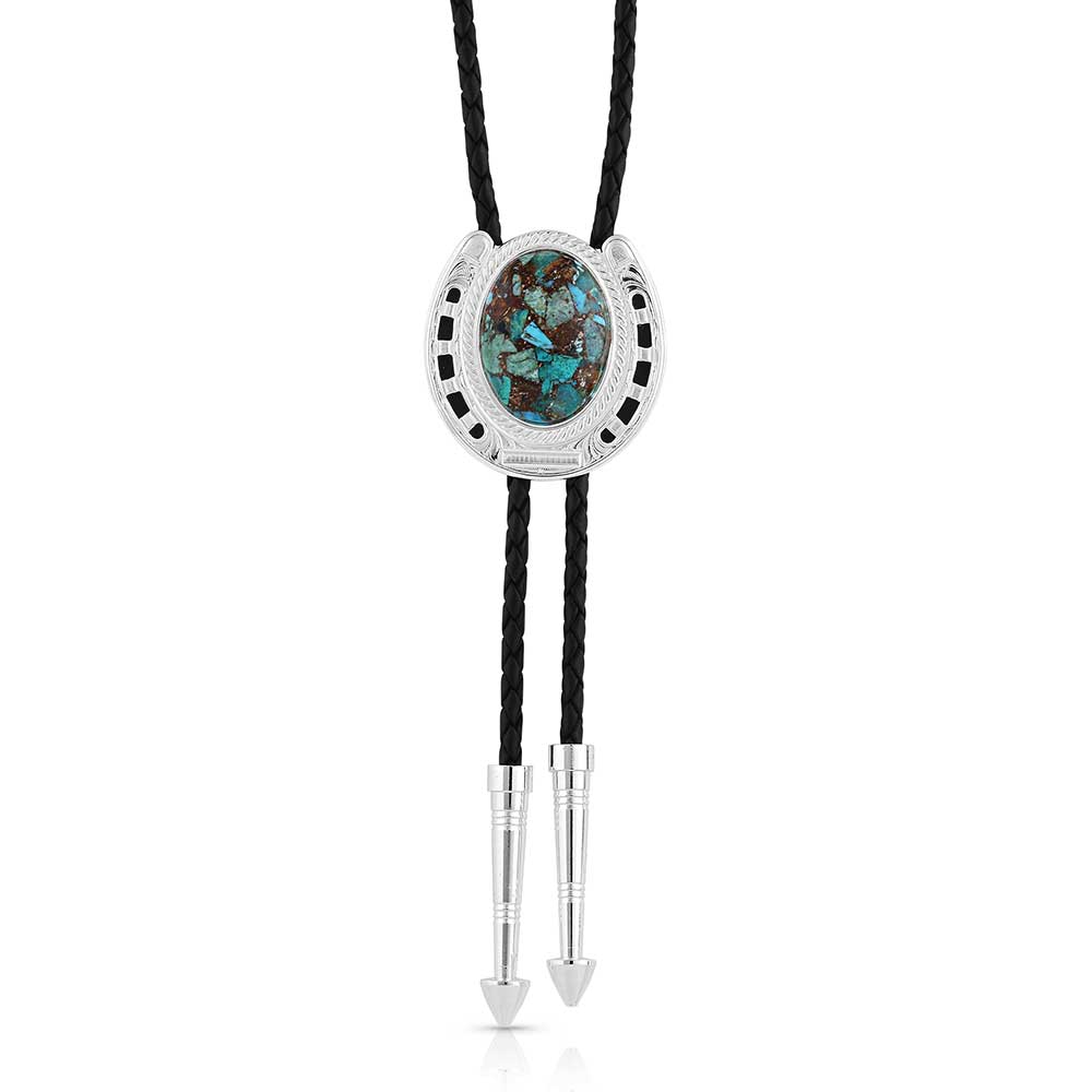 Handcrafted Turquoise Bolo Tie for Men - Western Style Adjustable Necklace - Perfect for Cowboy Outfits, Rodeo Events & Southwestern Fashion