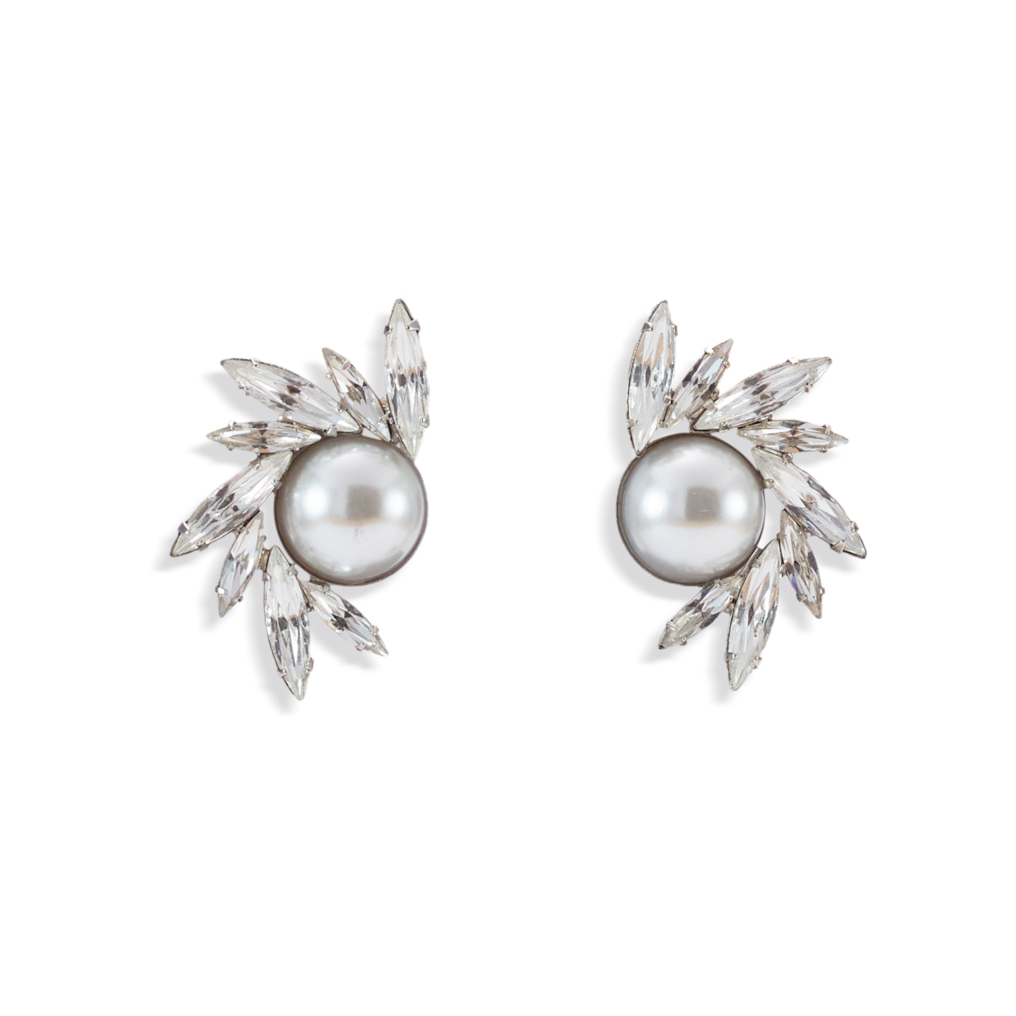 Avril Pearl and Crystal Stud Earrings for Women – Elegant Fashion Jewelry Gift for Birthday, Anniversary & Special Occasions