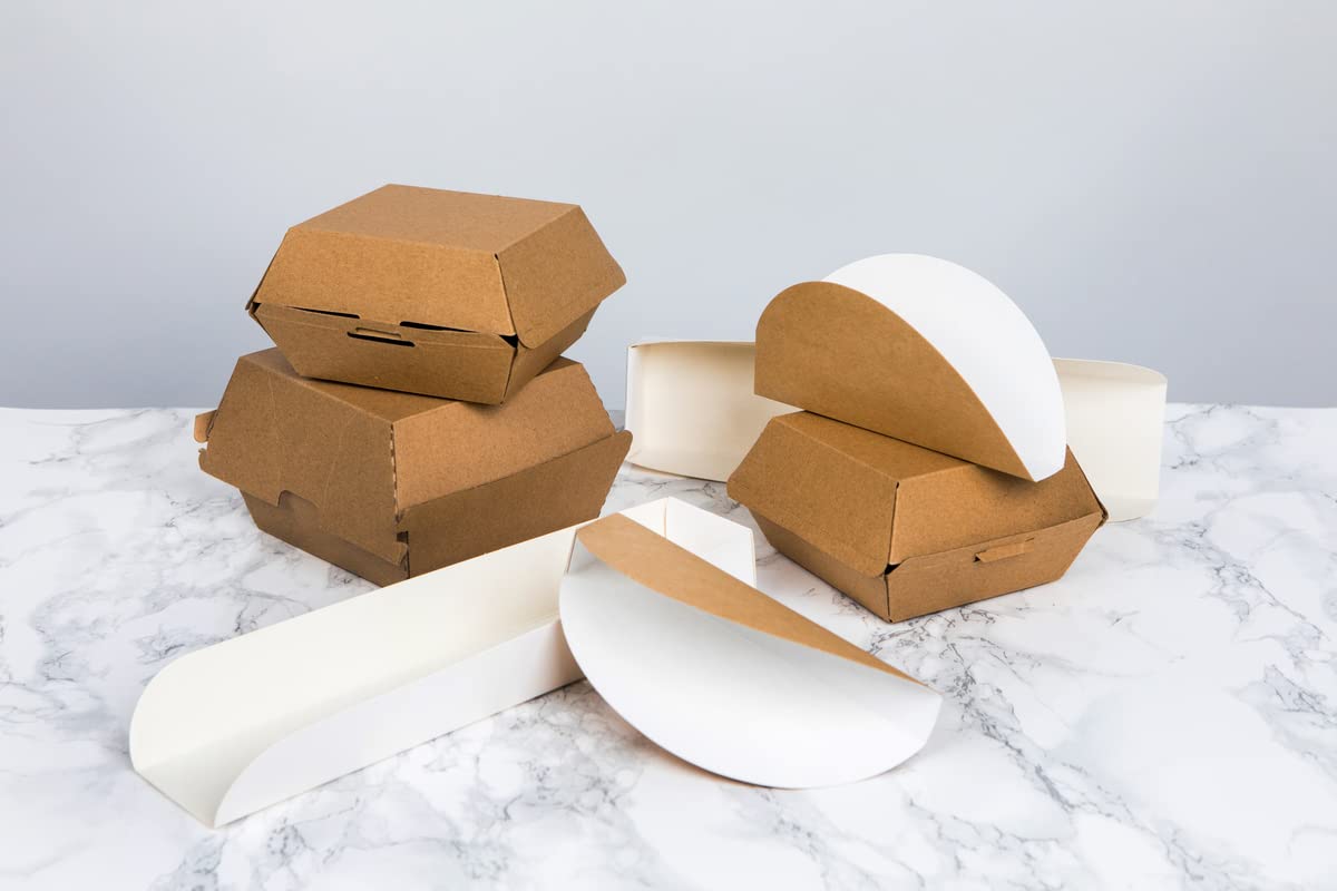 **PACKNWOOD 210EATBUK50 Kraft Mini Slider Boxes - 2.8 x 2.8 x 2 Inches - Disposable Food Containers, Corrugated Gift Boxes, Small Cardboard Takeout Boxes - Bulk 500 Pcs for Restaurants, Bakeries & Party Favors**