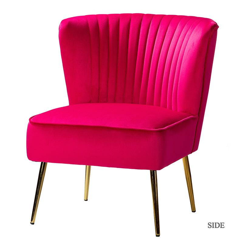 Lola Velvet Side Chair - Modern Upholstered Accent Chair for Living Room, Bedroom & Office - Soft Velvet Fabric with Sturdy Wooden Legs - Perfect for Dining, Lounge & Home Decor