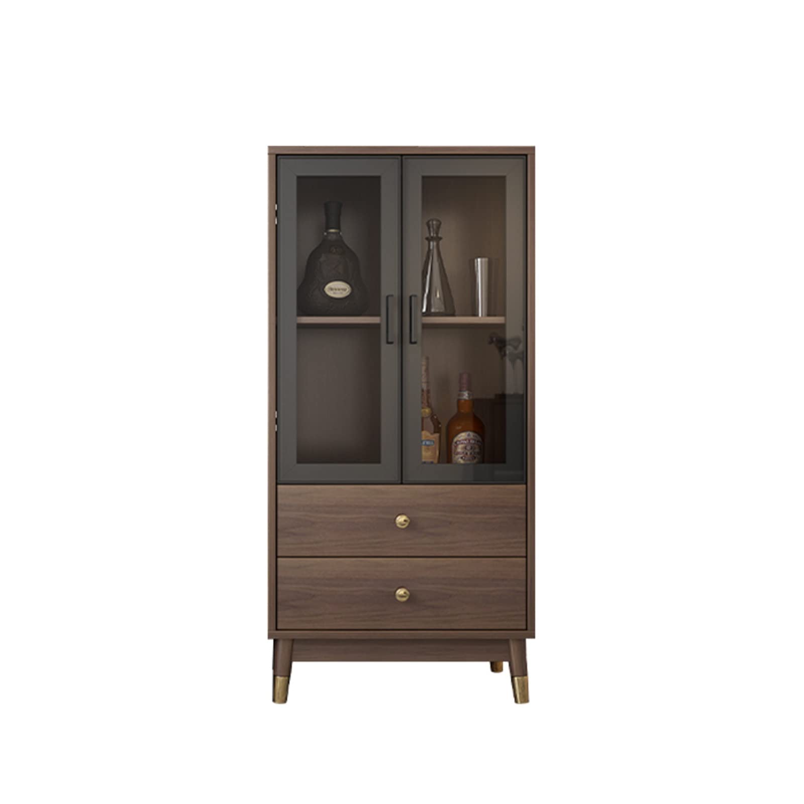 Simplicity 2-Door & 2-Drawer Storage Cabinet - Wine Cabinet for Dining Room, Bar, Living Room & Entryway | Perfect for Home Organization & Wine Storage