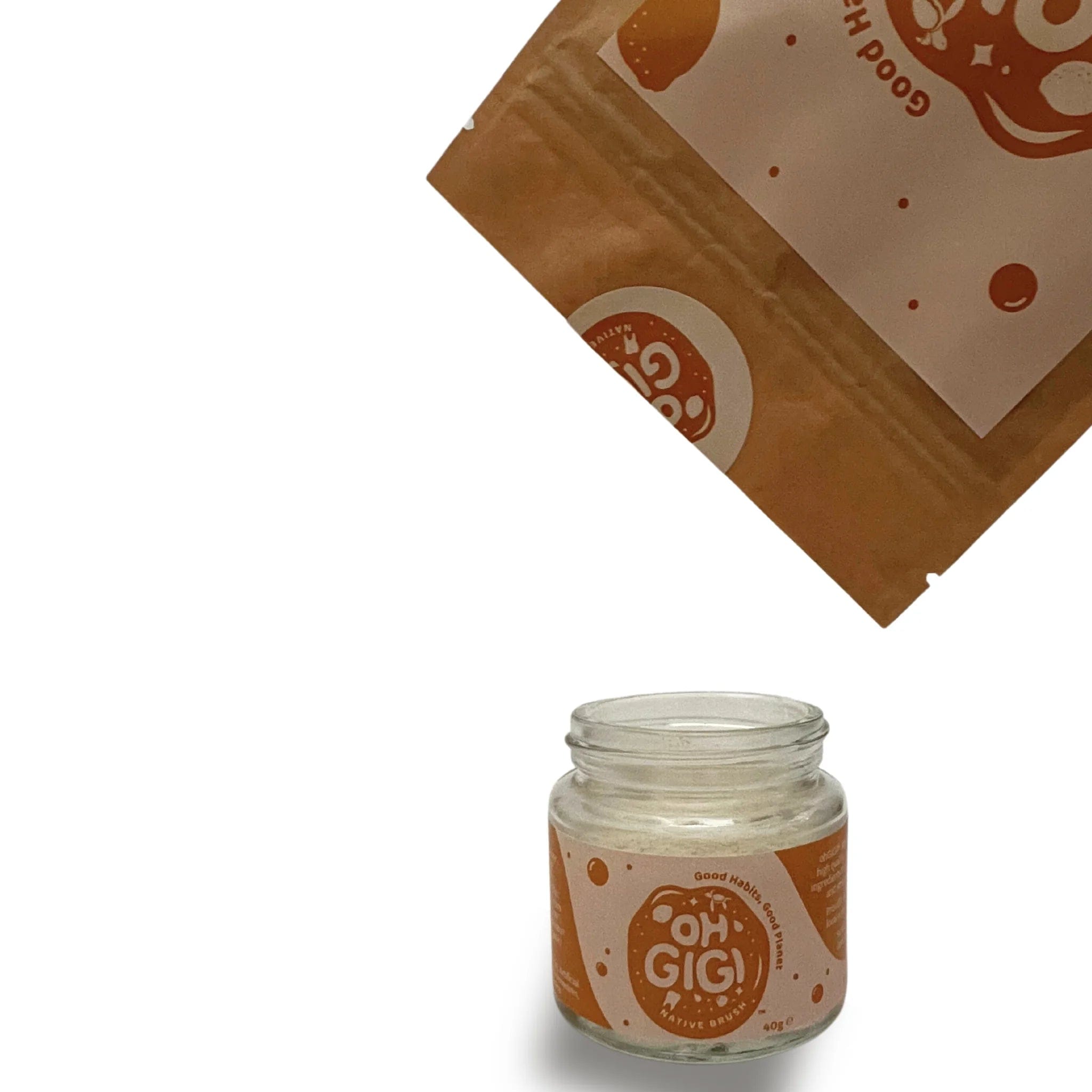 OhGiGi Organic Toothpowder with Natural Bamboo Charcoal - Whitening & Detoxifying for Healthy Teeth & Gums | Eco-Friendly Dental Care for Home & Travel Use
