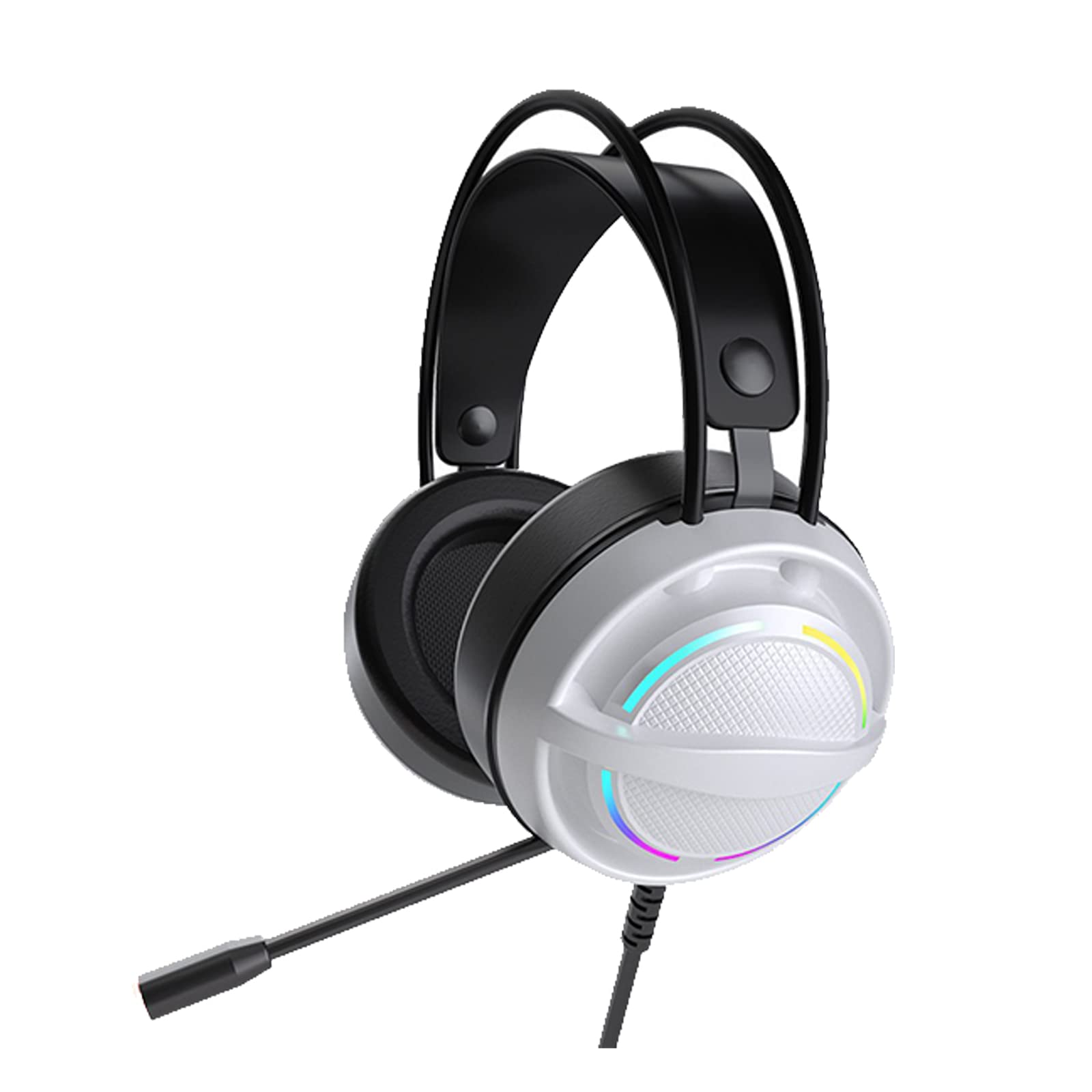 HOOLRZI Foldable LED Gaming Headset with Microphone - Noise Cancelling Stereo Sound, USB 7.1 Surround for PC, Laptop, CSGO - Perfect for Competitive Gaming & Late-Night Sessions