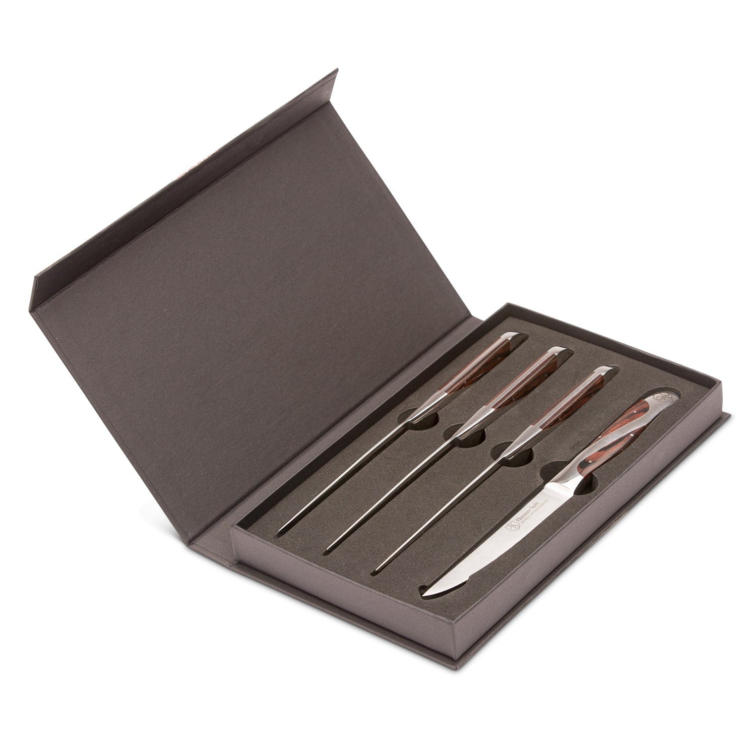 Premium Hammer Stahl 4-Piece Steak Knife Set - Razor Sharp German Stainless Steel Blades - Perfect for Steakhouse Dining, BBQ Parties & Home Entertaining
