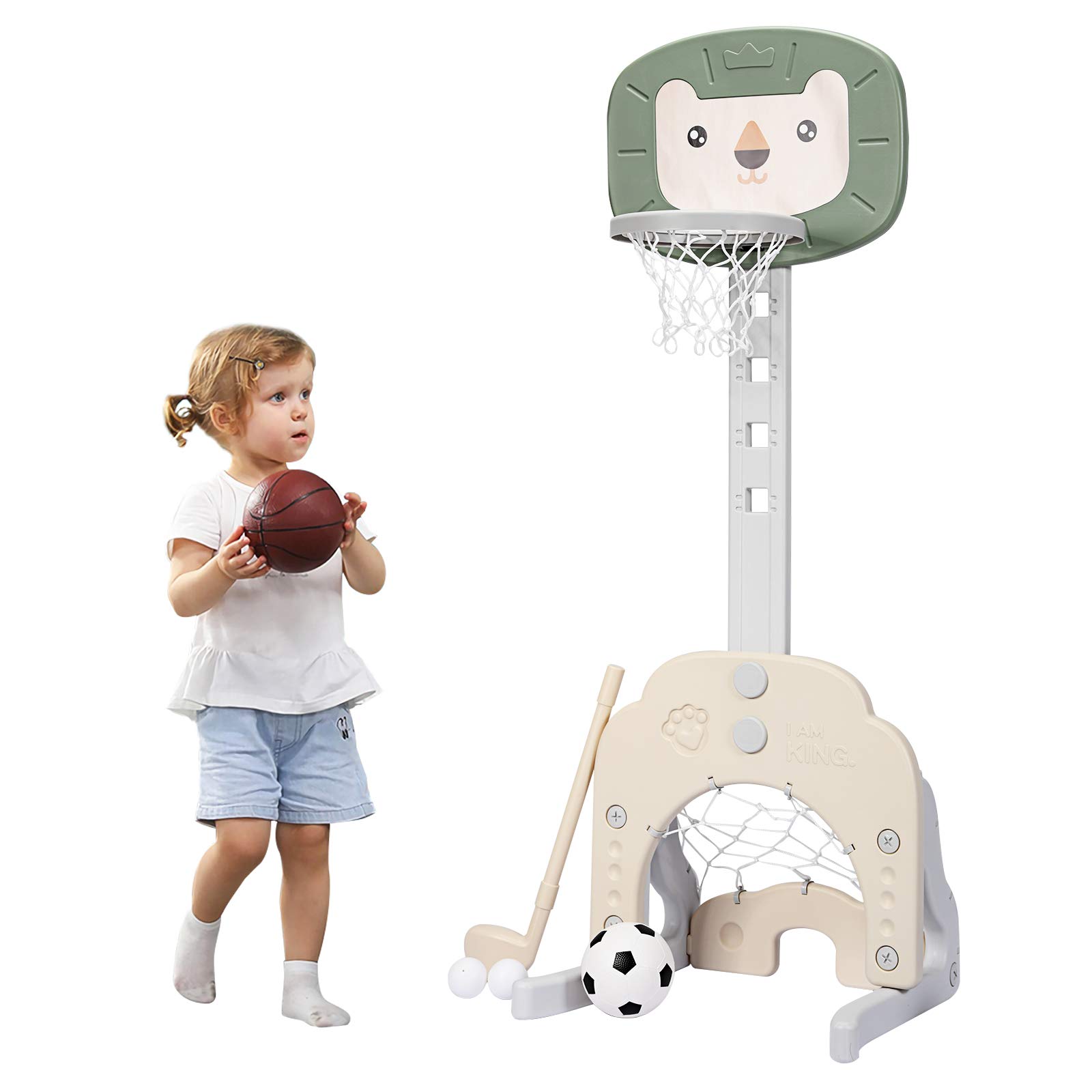 Costzon Adjustable Kids Basketball Hoop - 5 Height Levels for Indoor/Outdoor Play - Perfect Sports Gift for Toddlers