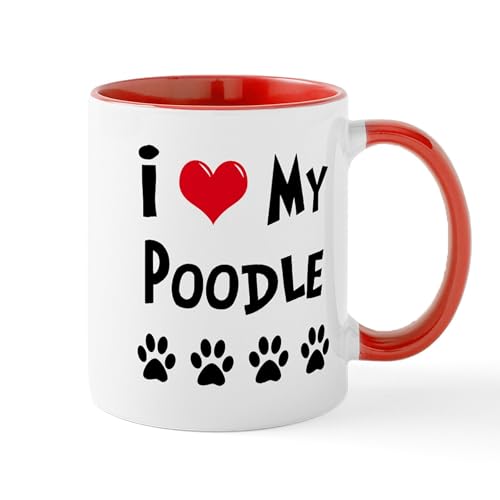 White/Red Inside - I Love My Poodle Mug
