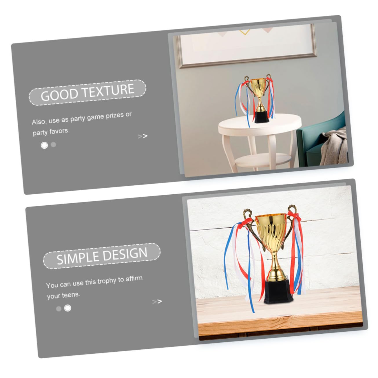 Happyyami Plastic Golden Early Learning Trophies - Award Trophies for Kids Games, Competitions & School Achievements - Perfect for Classroom Rewards, Sports Events & Student Recognition