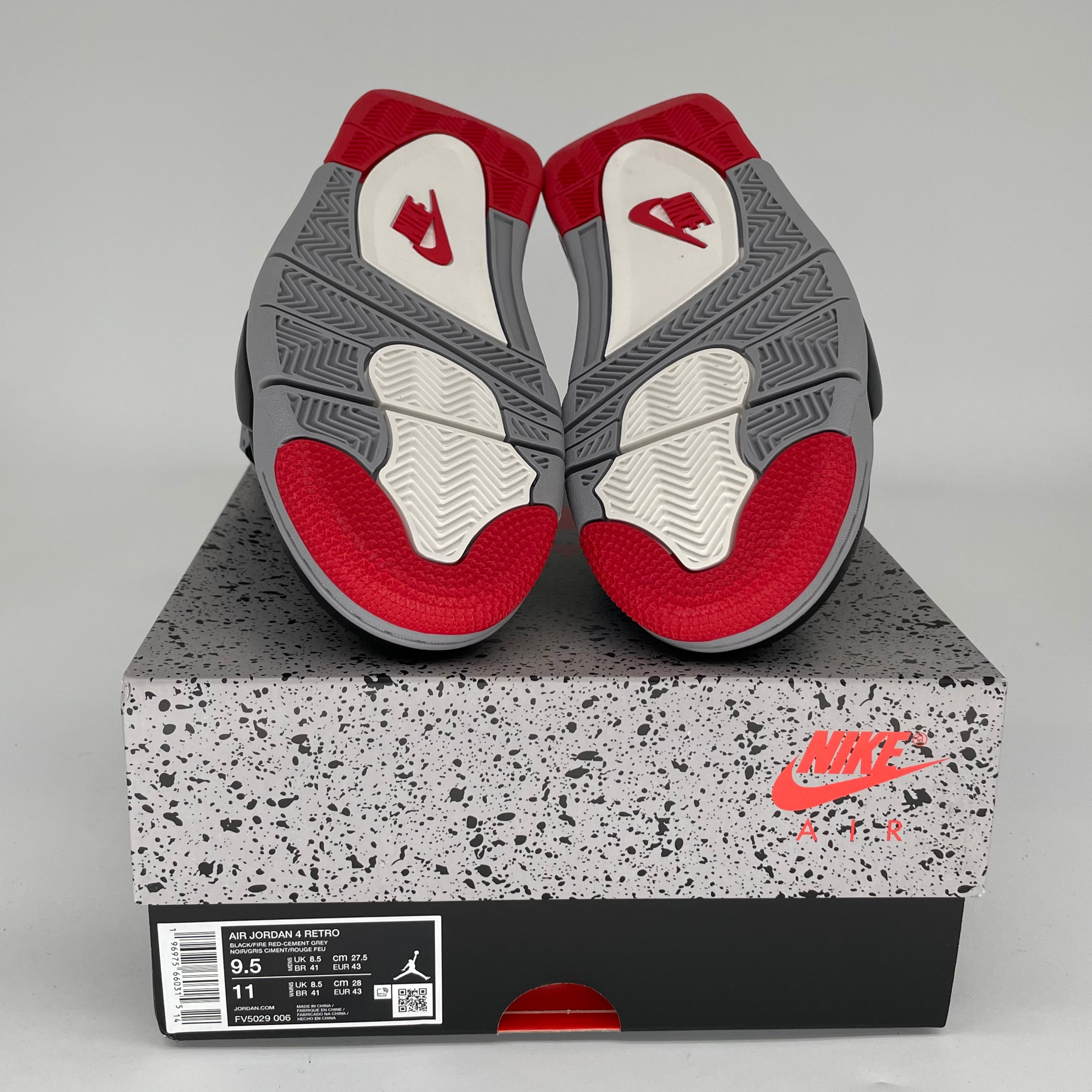 Original Air Jordan 4 Bred Reimagined Men's Basketball Shoes Size 9.5 (FV5029-006) - Retro Sneakers for Streetwear & Casual Outfits
