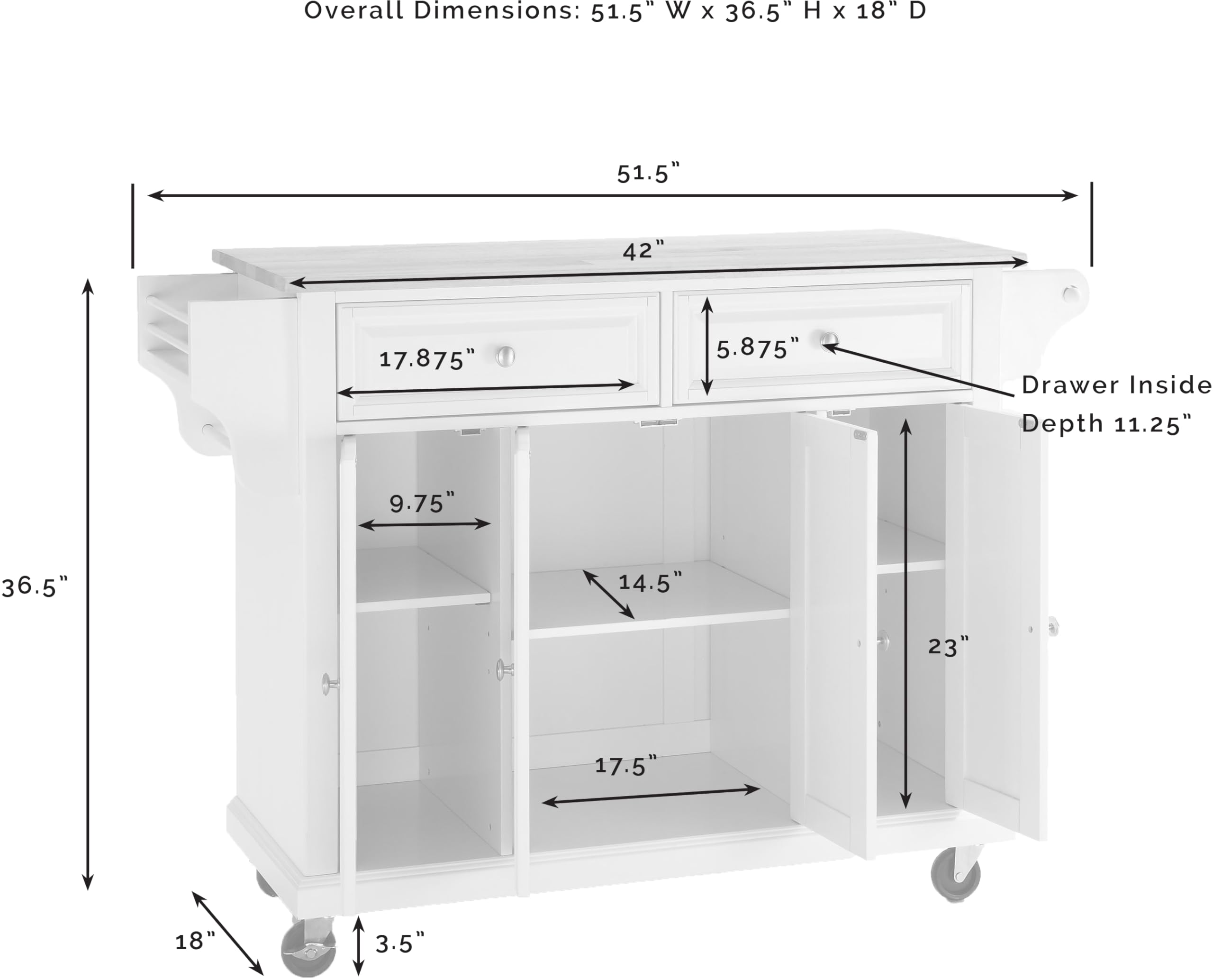 Crosley Stainless Steel Rolling Kitchen Island Cart with Storage - Full Size Microwave Stand & Spice Rack - Mahogany Finish for Modern Kitchens, Dining Rooms & Small Spaces