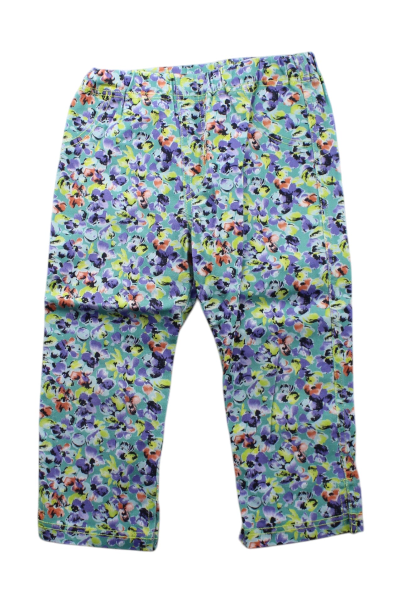 Anna Sui Floral Print Casual Pants for Girls Size 7-8Y | Comfortable Summer Playwear for School & Outdoor Activities