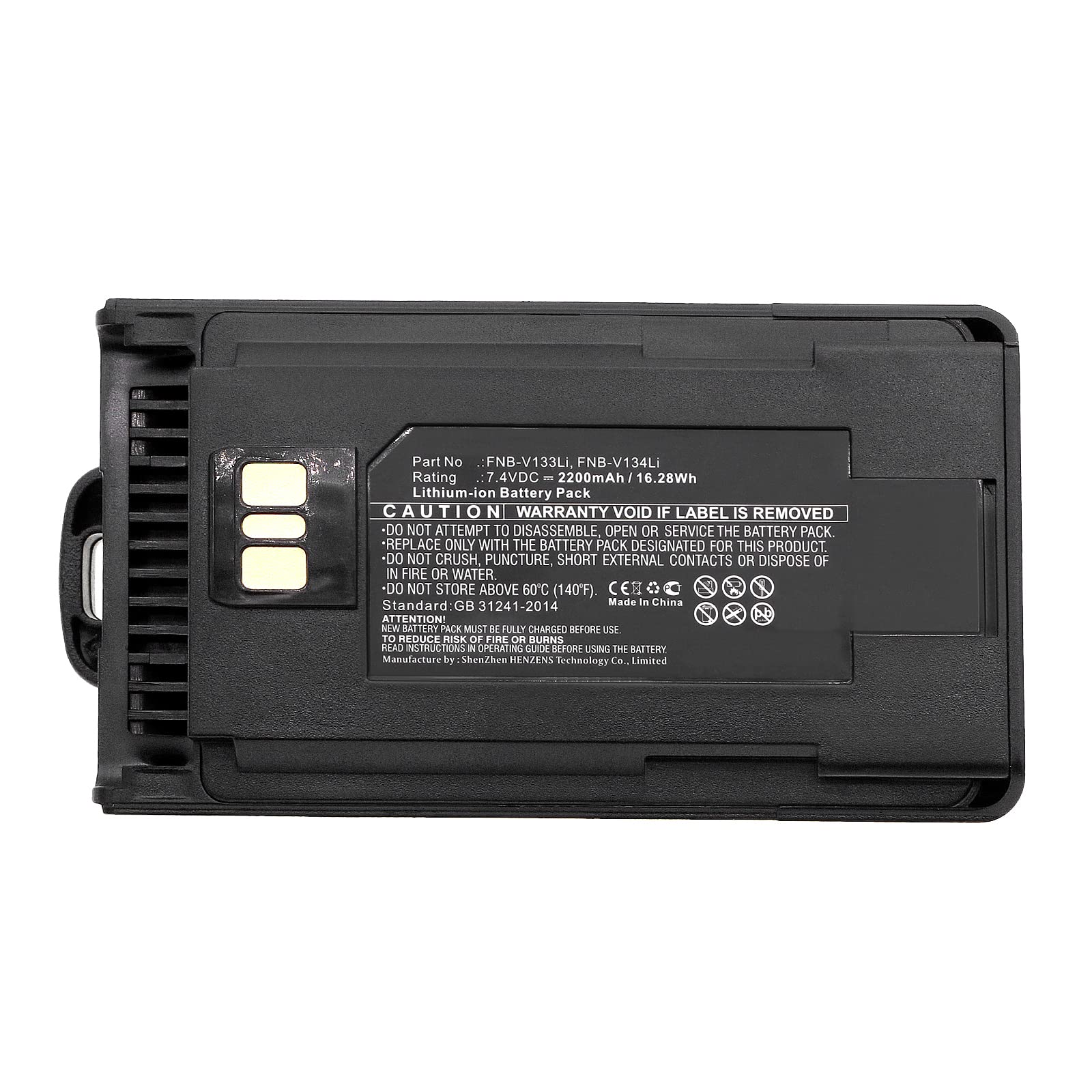 Synergy Digital 2-Way Radio Battery - 2200mAh Li-ion Replacement for YAESU VX-261 & Motorola FNB-V133Li (7.4V High Capacity) - Perfect for Emergency Communication, Outdoor Adventures & Security Teams