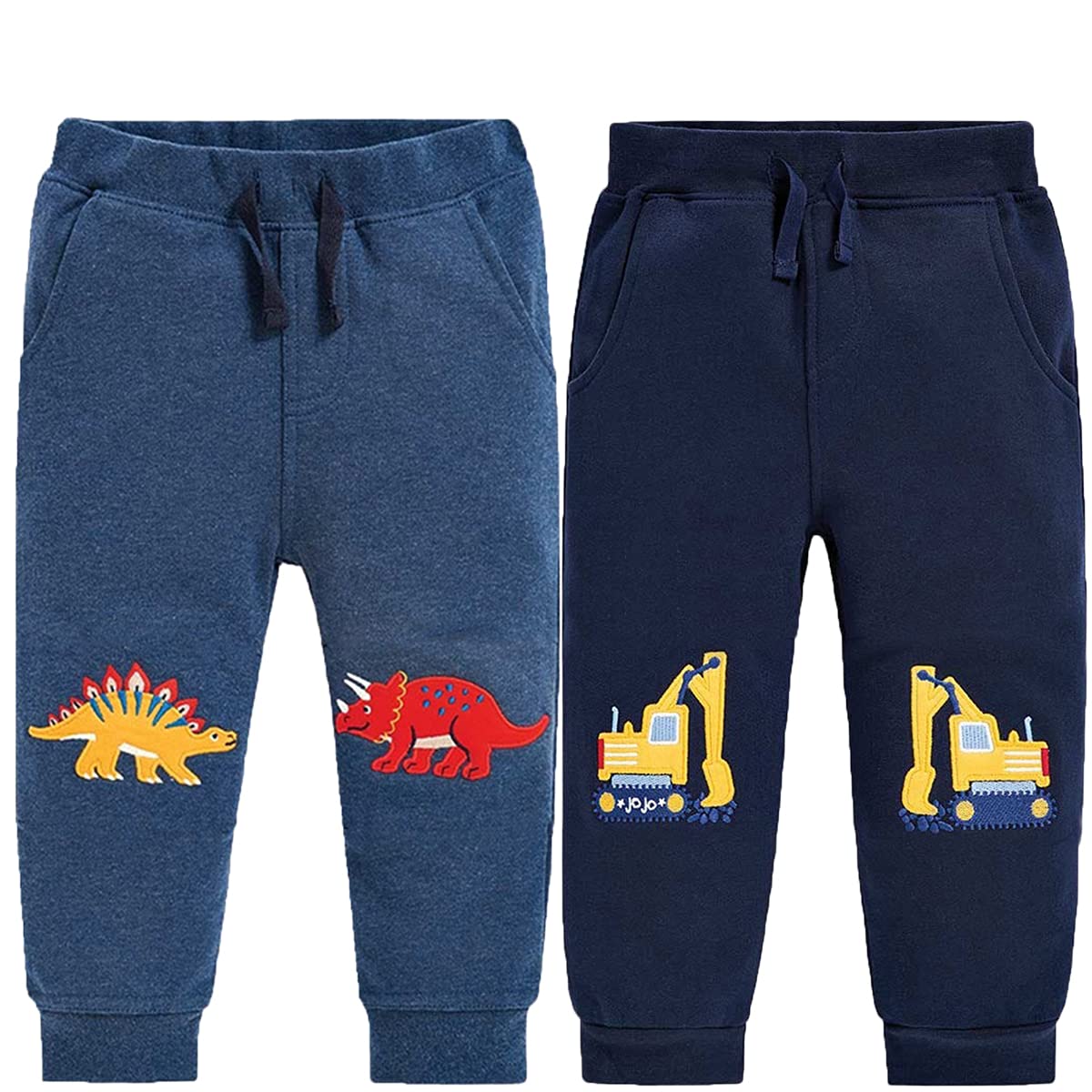 Boys' Cartoon Printed Knit Elastic Pants - Soft Cotton Casual Sweatpants for Toddlers | Playtime & Outdoor Activities