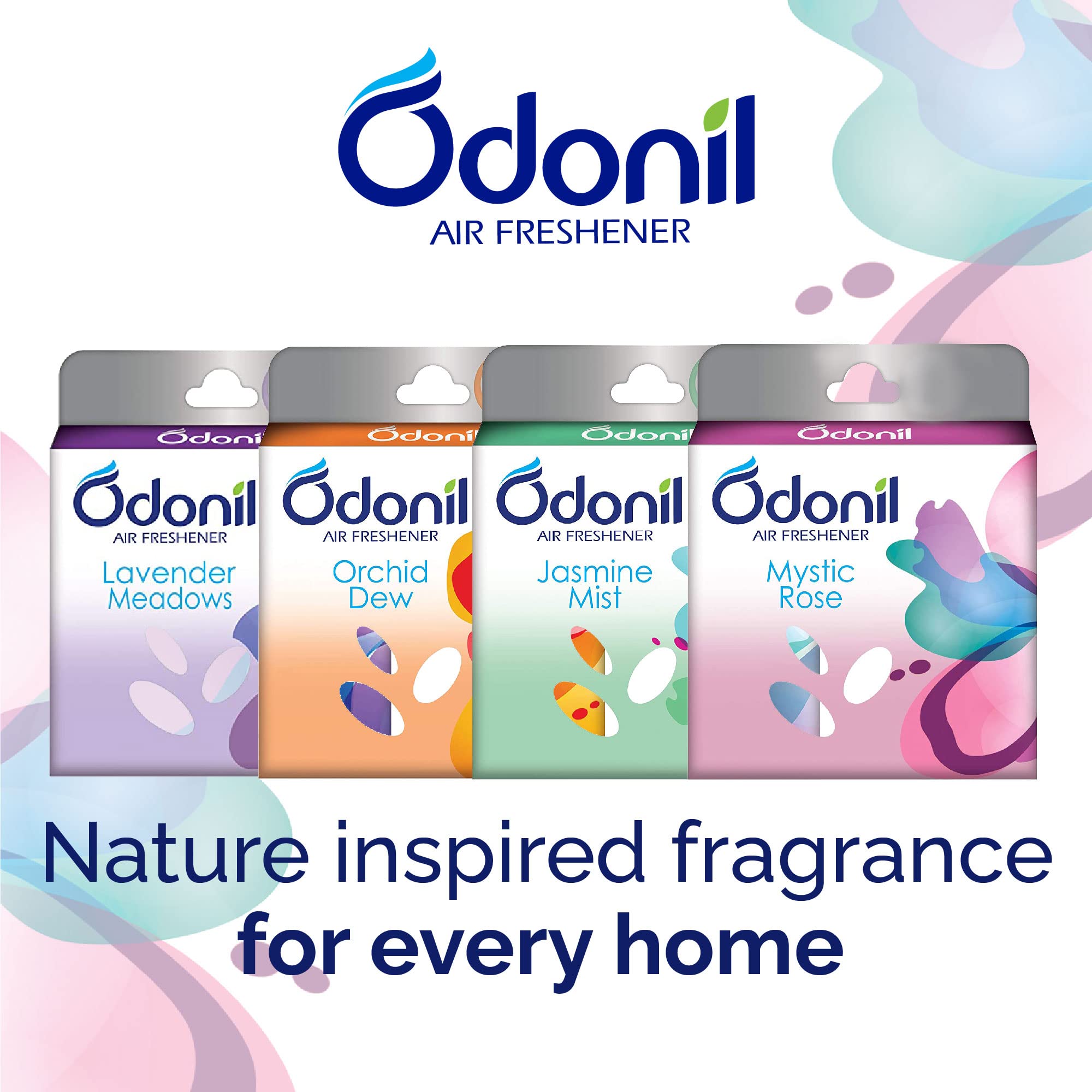 Odonil Long-Lasting Bathroom & Toilet Air Freshener Blocks - 192g (48g x 4) with Essential Oils | Germ Protection & Odor Elimination | Lasts Up to 30 Days | Fresh Scent for Home, Office, Restroom & RV | Perfect for Small Spaces, Pet Areas & High-Traffic Bathrooms