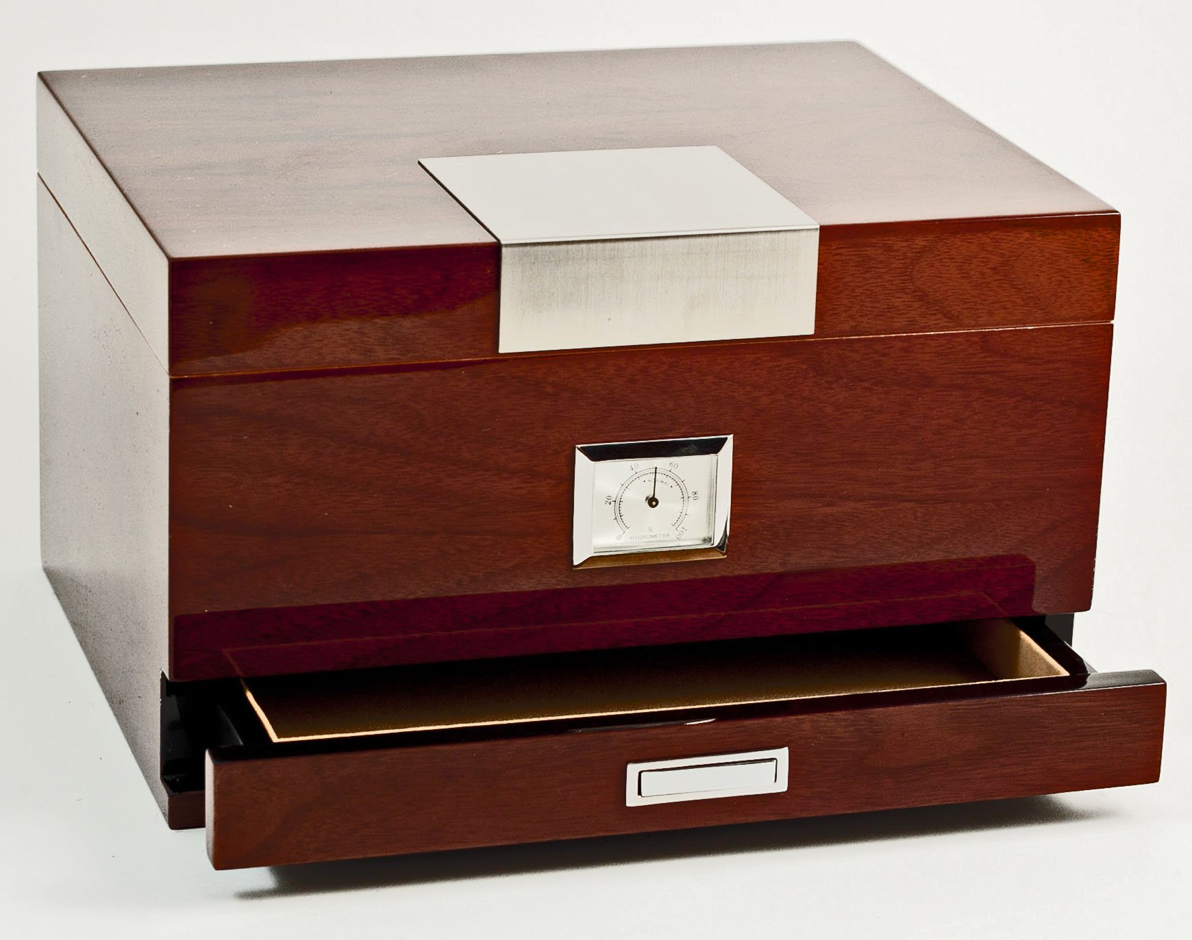 Premium Caracas Cigar Humidor with Built-in Hygrometer & Humidistat – Airtight Wooden Cigar Storage Box – Perfect Gift for Men, Cigar Aficionados & Collectors – Ideal for Home, Office & Travel Use