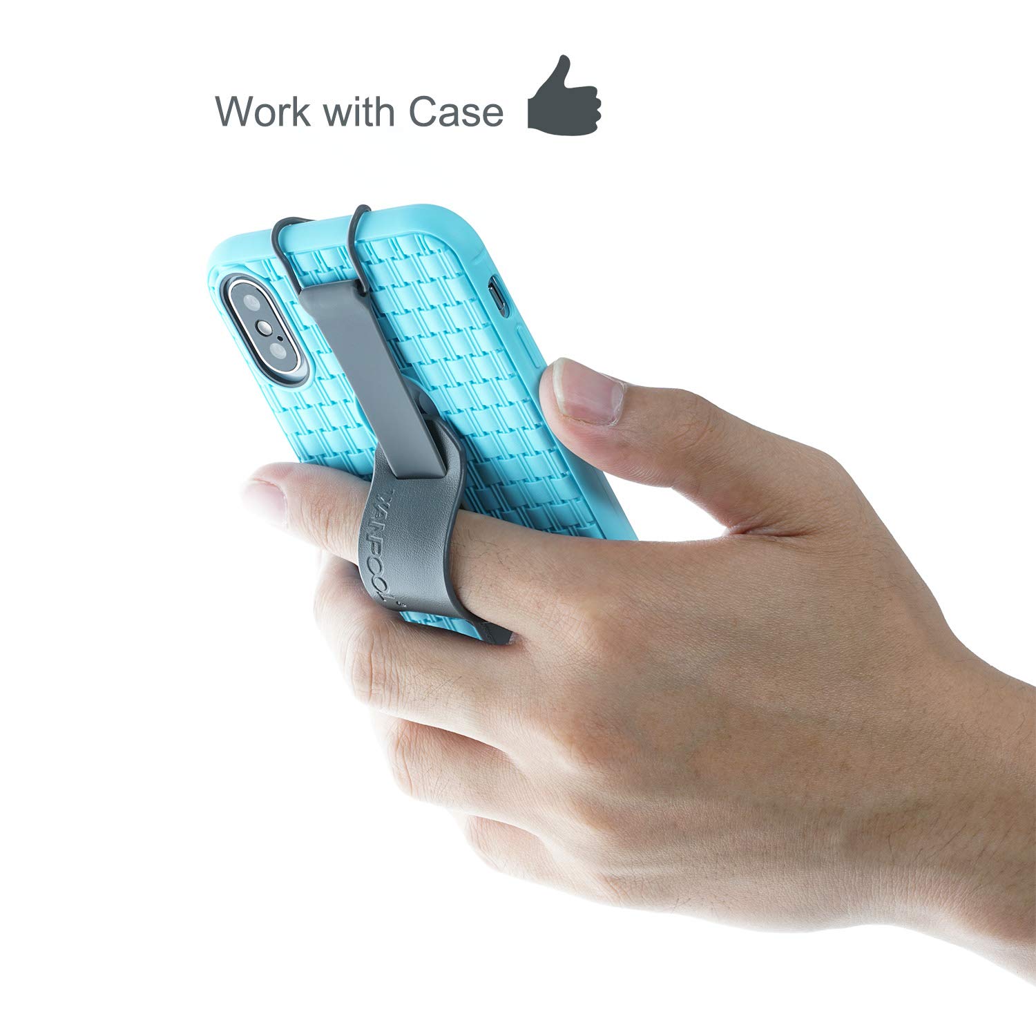 Universal Non-Slip Silicone Phone Grip Strap for iPhone 16 Pro Max/15 Plus/14 Plus/13/12/11/Xs Max/Xs/XR/X/8 Plus & Galaxy S24/S23/S22 - Anti-Drop Hand Strap (Gray) - Perfect for Gym, Running, Travel & Outdoor Activities