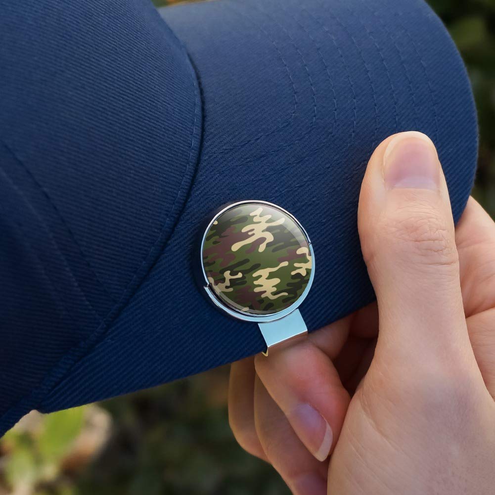 Green Camouflage Golf Hat Clip with Magnetic Ball Marker - Durable & Stylish Golf Accessories for Men & Women - Perfect for Golf Tournaments, Driving Range & Outdoor Sports