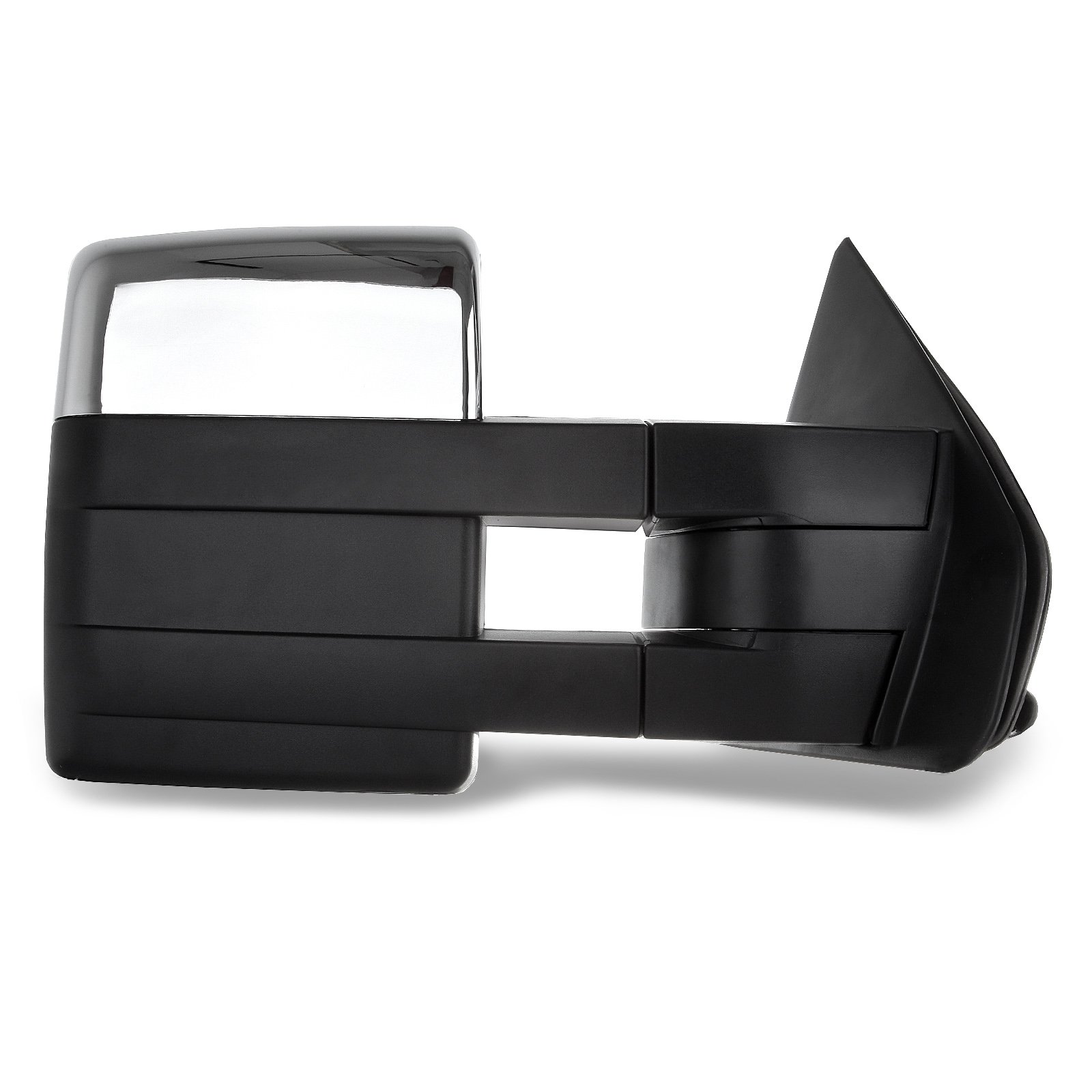 CCiyu Chrome Power-Adjusted Heated Towing Mirrors with Turn Signal & Puddle Light - LH Left & RH Right Compatible with 2004-2014 Ford F-150 Pickup - Easy Installation with Conversion Plug | Perfect for Towing, Night Driving & Enhanced Visibility