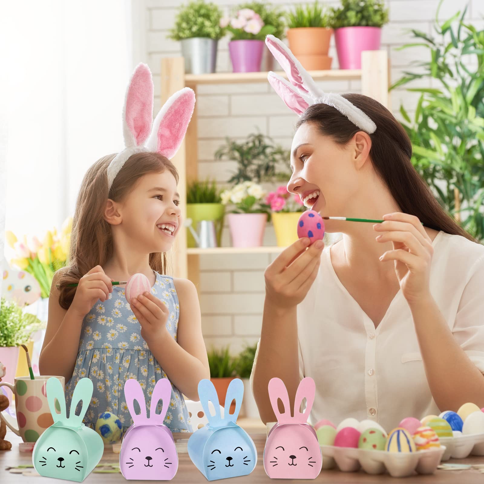 36 Pcs Easter Treat Boxes - Bunny & Duck Shaped Paper Goodie Bags for Candy, Cookies & Party Favors | Cute Rabbit Design for Kids Easter Party, Baby Shower & Holiday Gifts