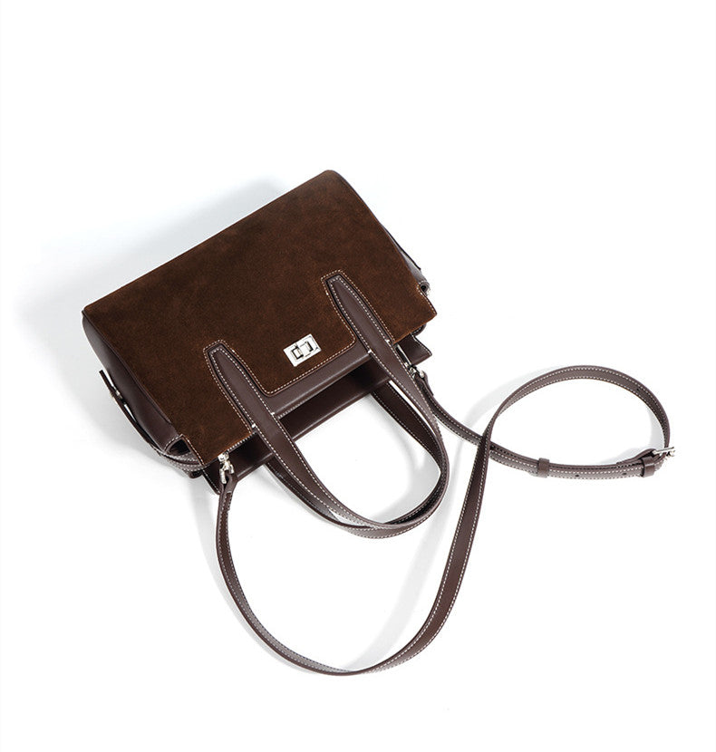 Premium Suede Leather Work Bag for Women & Men - Durable & Stylish Laptop Briefcase for Office, Business, Travel & Commuting