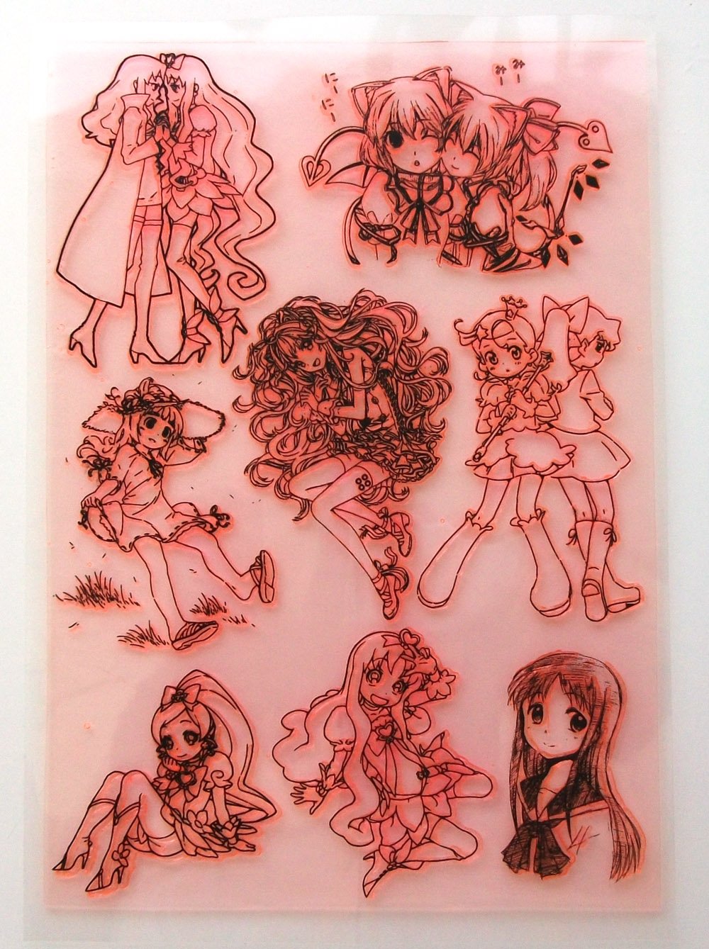 Anime Girl Clear Stamps 7x10