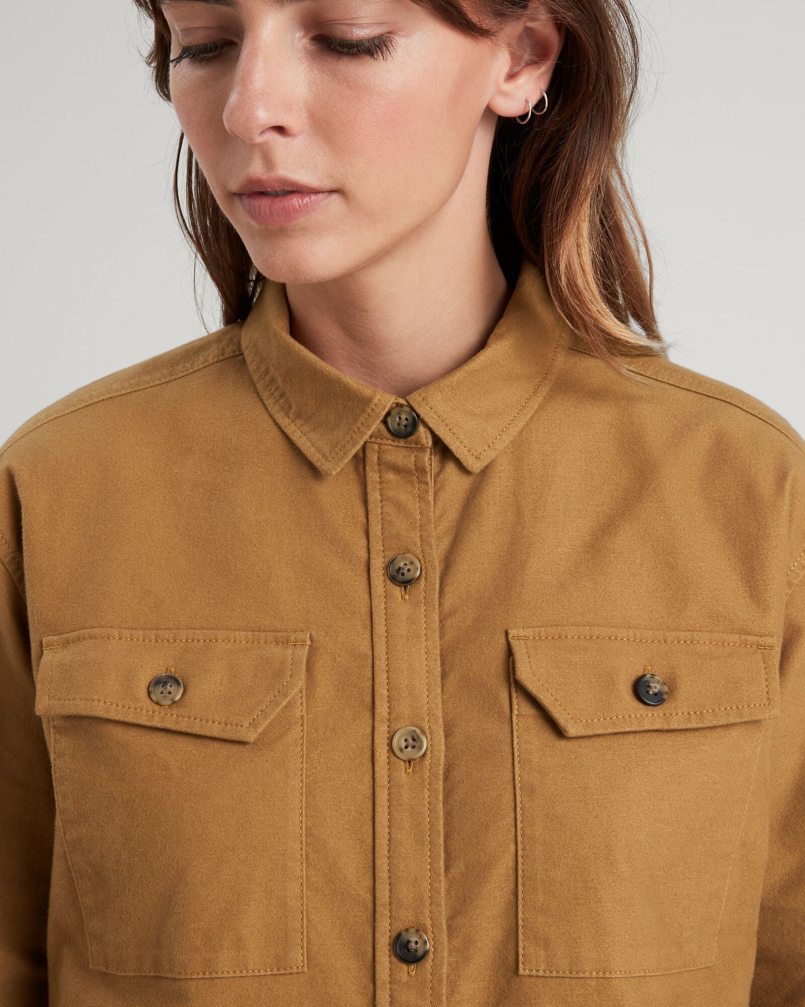 Women's Huntly Moleskin Long Sleeve Shirt - Soft Canvas Button Down Top for Casual Wear & Outdoor Activities