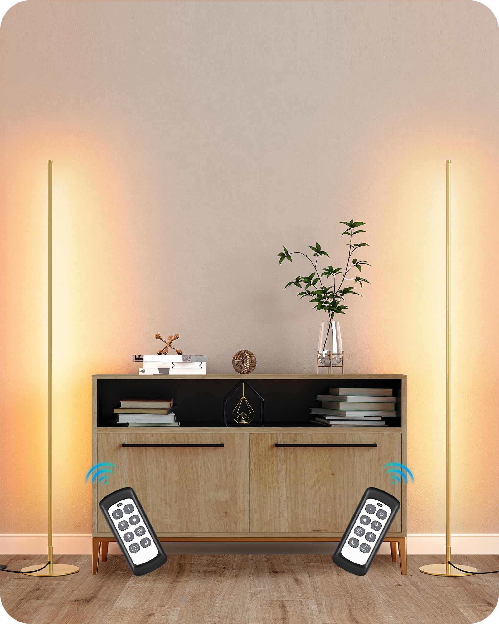 EDISHINE LED Corner Floor Lamp Set of 2 - 57.5