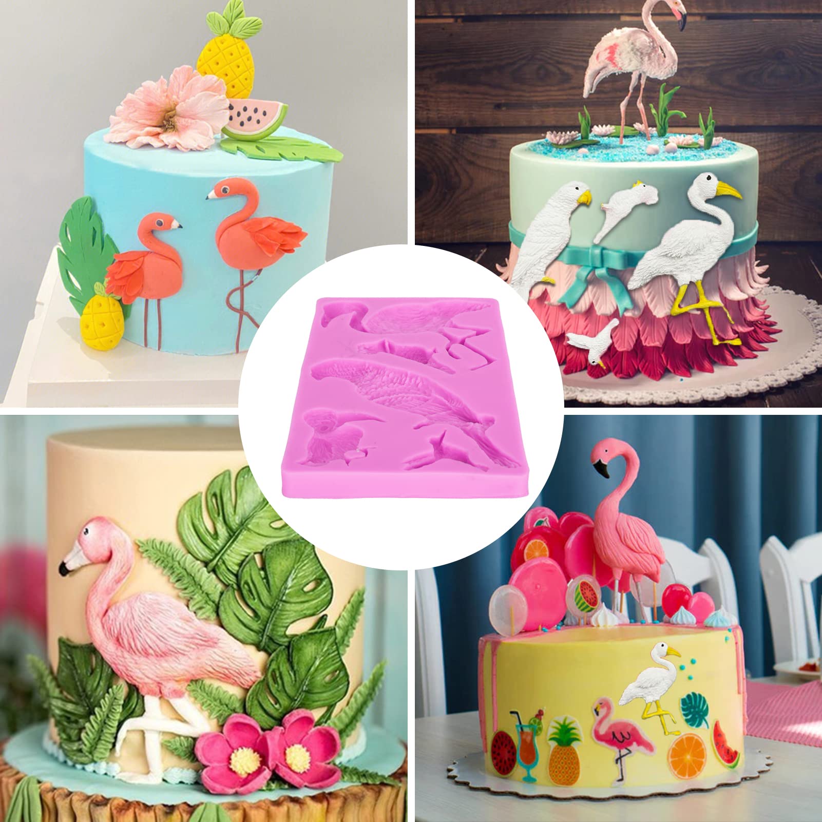 Premium Silicone Fondant Molds - Flamingo & Bird Shapes for Cake Decorating, Chocolate Making & Candy Crafts | Perfect for Birthday Cakes, Cupcakes, DIY Desserts & Baking Gifts