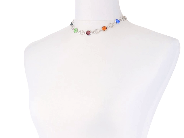 Genuine Multi-Color Austrian Crystal Channel Necklace - 16