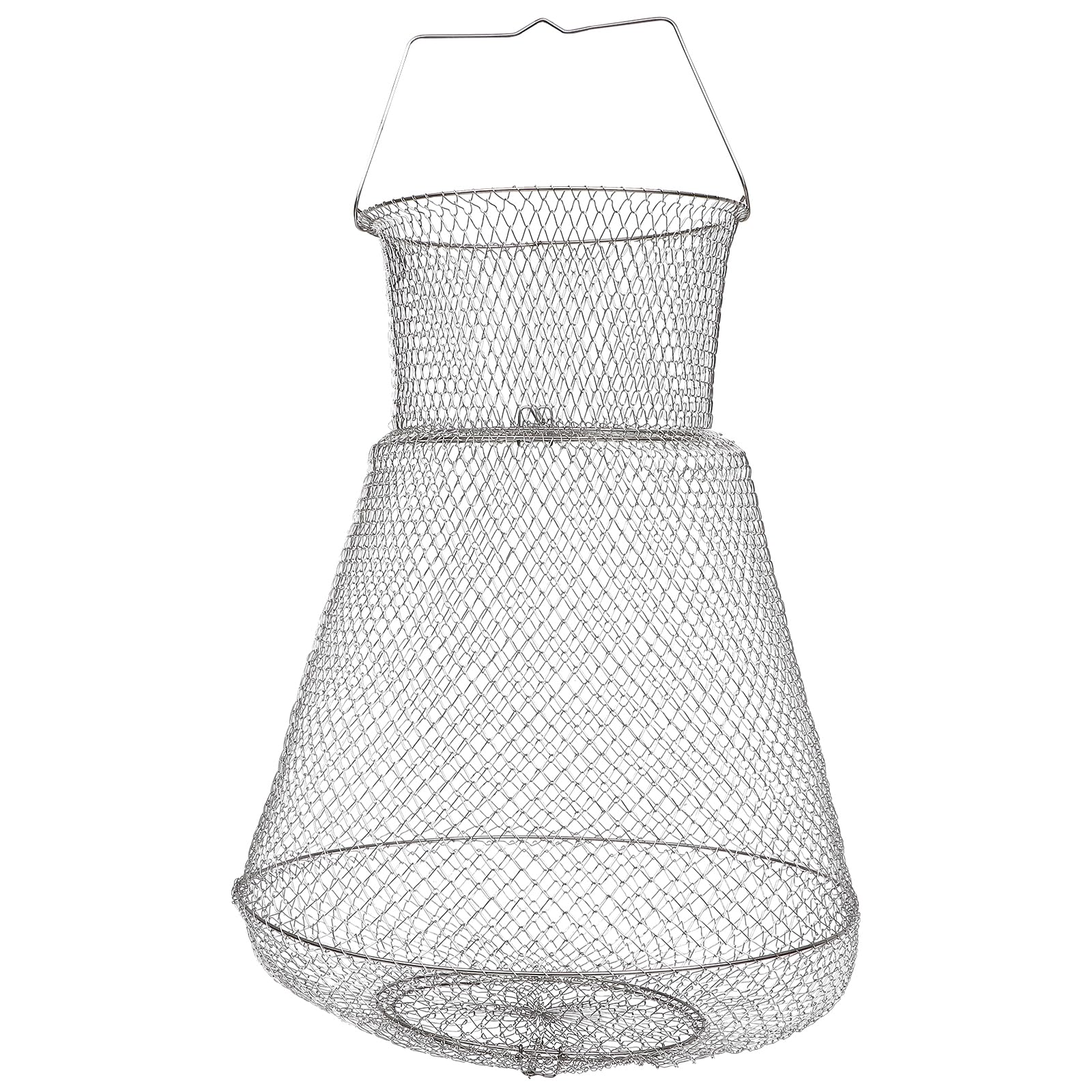 Foldable Stainless Steel Fishing Basket - Collapsible Mesh Fish Net for Crawfish, Crab, Shrimp & Lobster | Portable Fishing Gear for Minnows & Smelt | Ideal for Camping, Kayaking & Shore Fishing