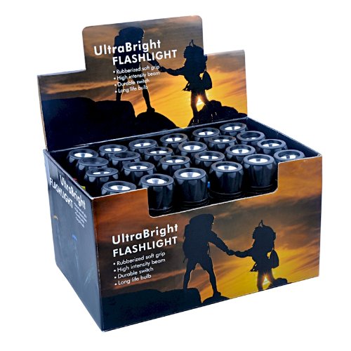 24-Pack LED Flashlights with 3 Bright Bulbs - Waterproof Rubberized Case & Wrist Strap - Easy On/Off Switch - Perfect for Camping, Emergencies & Home Use