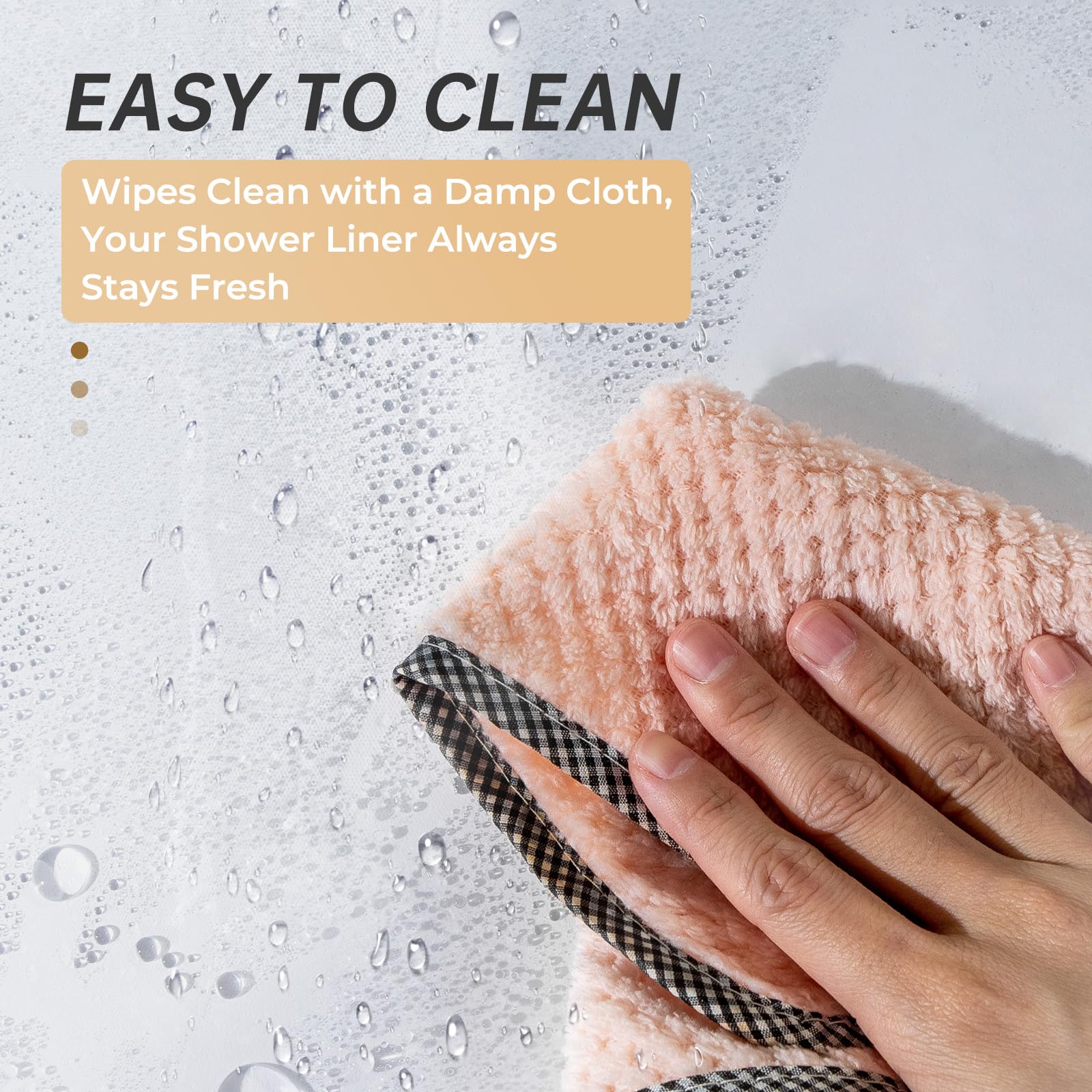 AmazerBath 48x72 Inch PEVA Shower Curtain for Small Shower Stall - Heavy Duty Plastic Bathroom Curtain with 2 Weighted Stones & 8 Rustproof Grommets - Waterproof White Shower Liner for Bathroom, Hotel, or Dorm Use