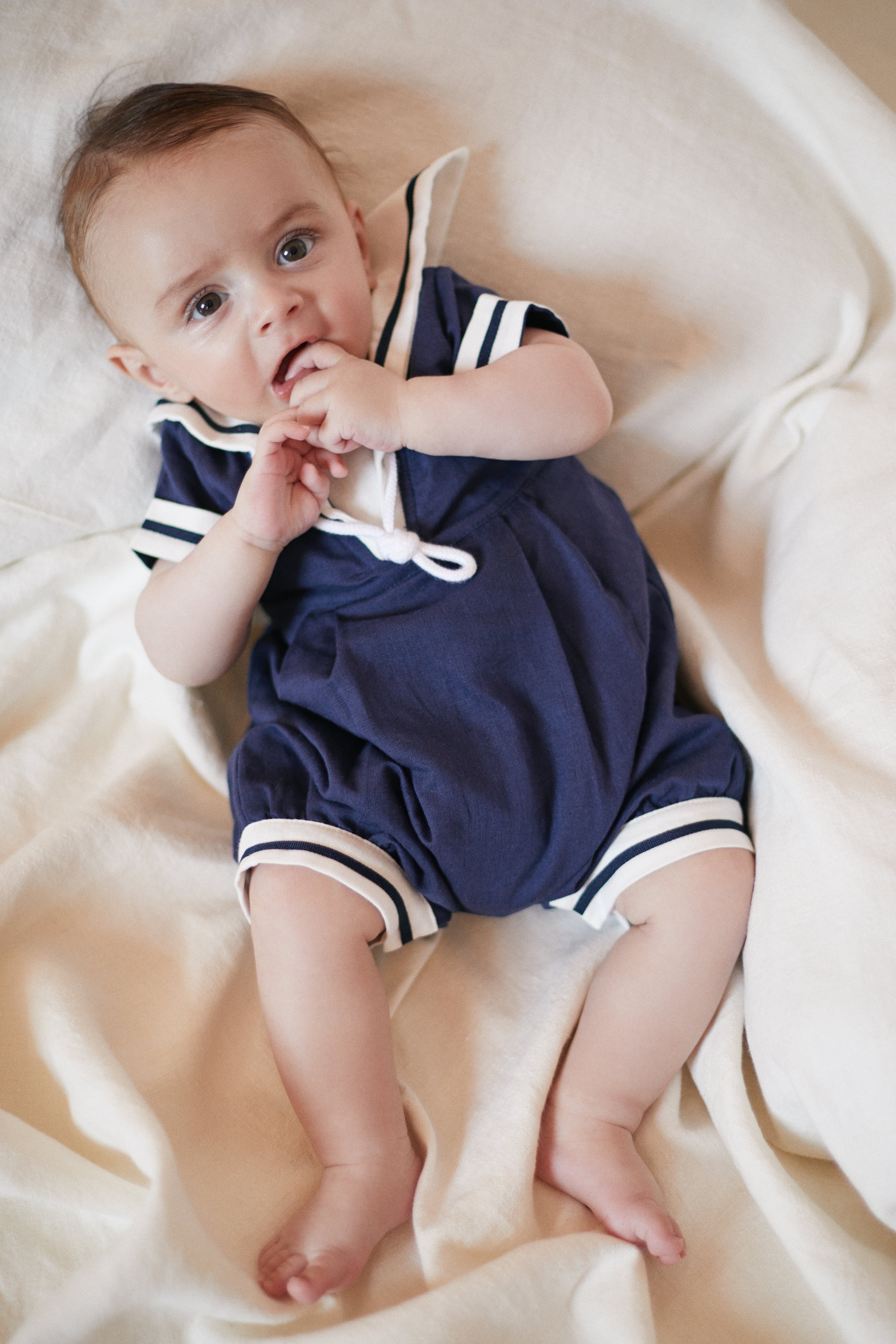 Jacques Navy Sailor Romper for Baby Boys & Girls - Cute & Comfortable One-Piece Outfit - Perfect for Beach, Party & Photo Shoots