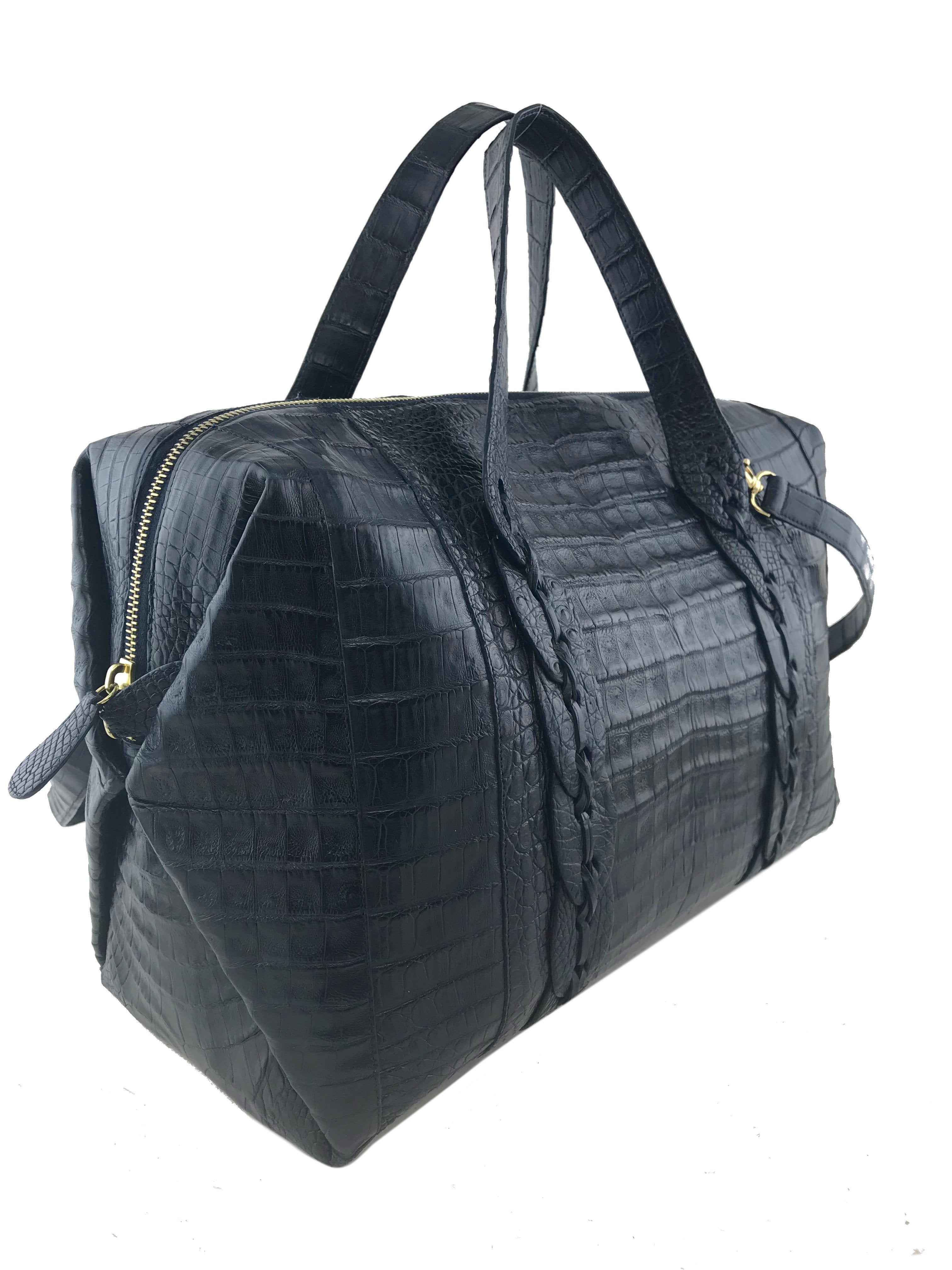 Nancy Gonzalez Genuine Crocodile Leather Large Travel Bag - Luxury Weekender Tote for Women, Perfect for Business Trips & Vacation Getaways