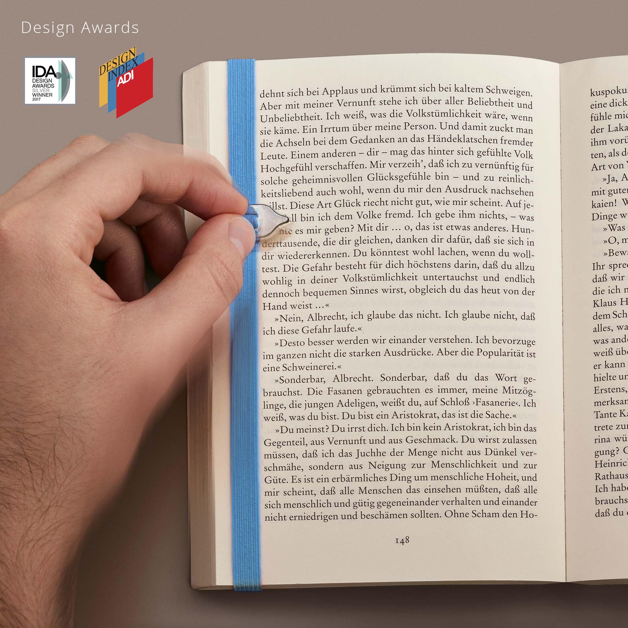 Elastic Bookmark for Books - Durable & Stylish Bookmark for Women, Men & Kids - Made in Italy - Perfect for Novels, Textbooks & Journals - Don't Lose Your Page (Blue)