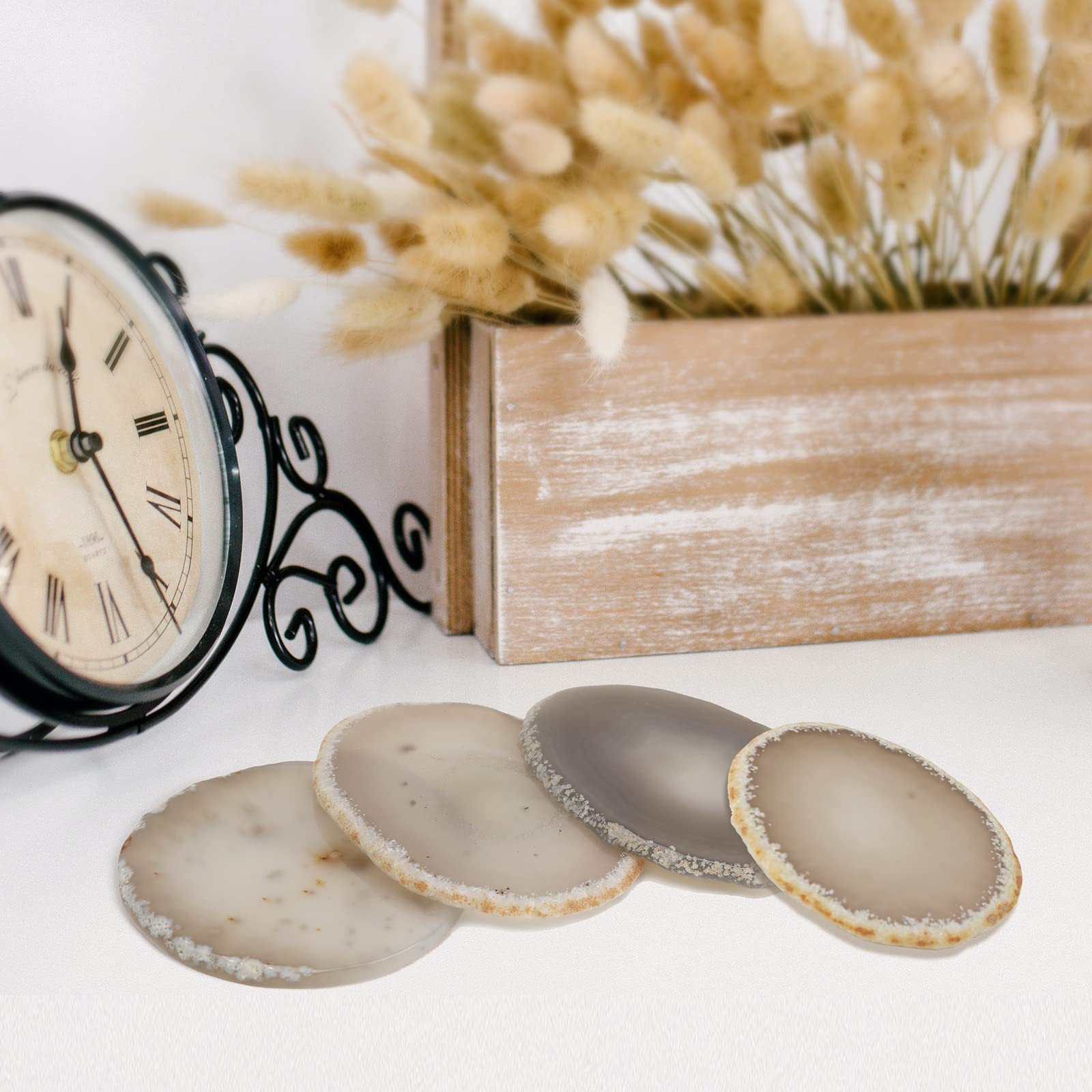 Natural Agate Coasters Set of 4 - 3.5-4