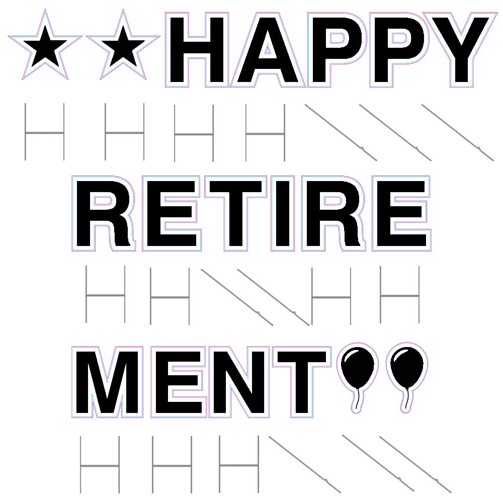 Happy Retirement Yard Sign - 18in Tall Congratulations Decor with Stakes & Emojis, Corrugated Plastic Outdoor Farewell Sign - Perfect for Retirement Parties, Going Away Gifts & Outdoor Celebrations (Black)
