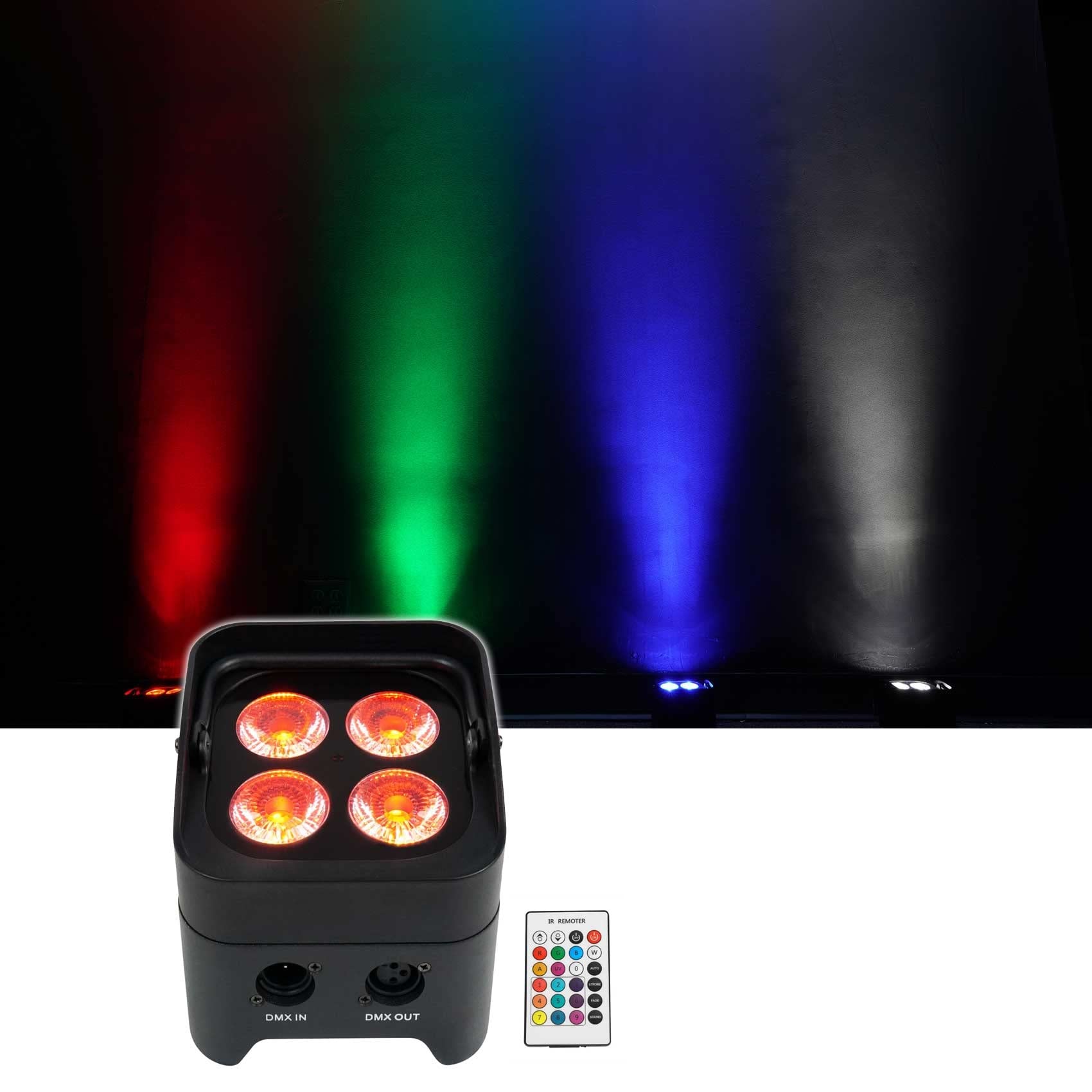 Rockville PAR 50 Rechargeable LED Wash Lights - Wireless DMX, RGBWA+UV, Includes Carrying Bag - Perfect for Stage Lighting, DJ Shows, and Live Events