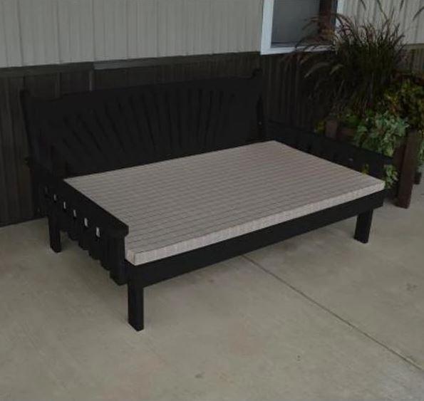 A&L Furniture Yellow Pine Fanback Daybed - Rustic Wooden Sofa Bed for Living Room, Guest Room & Outdoor Use