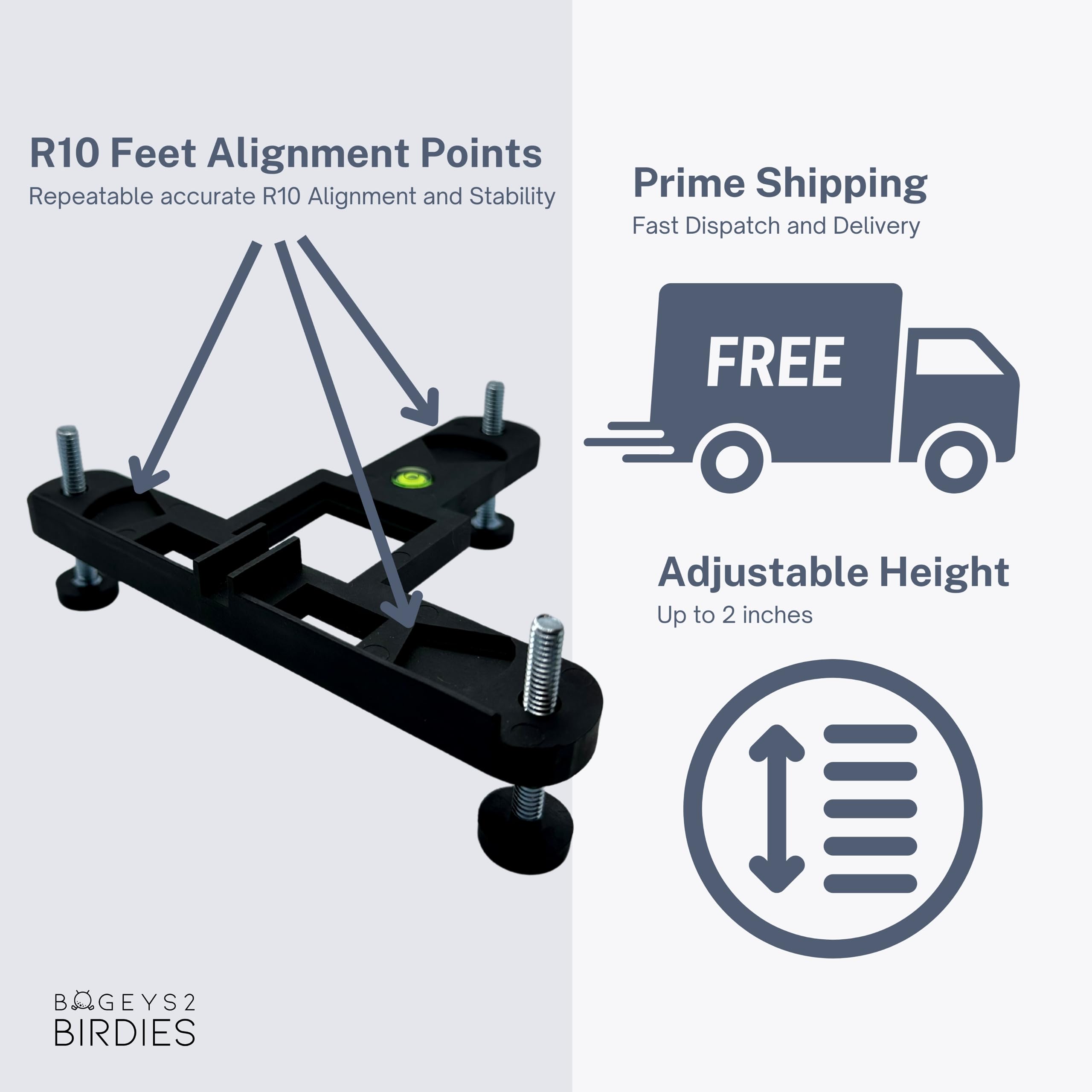Garmin R10 Alignment and Leveling Stand - Heat Proof Golf Training Aid for Indoor & Outdoor Use | Perfect for Driving Range, Backyard Practice, and Simulator Setup